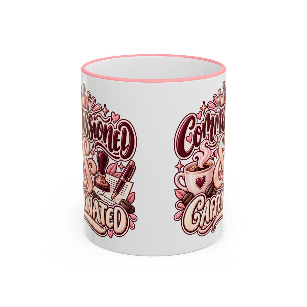 Commissioned & Caffeinated Accent Coffee Mug — Notary Public Gift