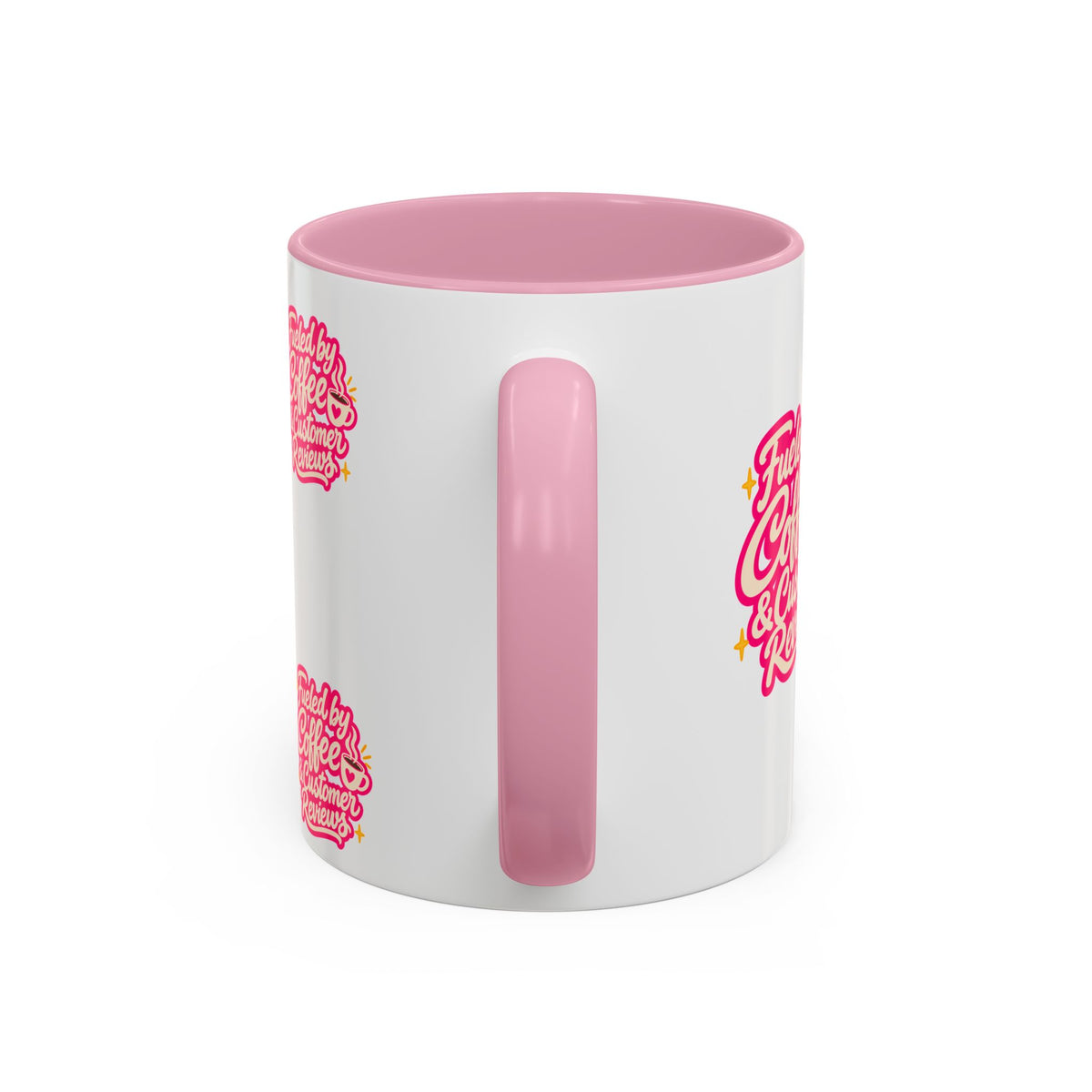 Fueled by Coffee & Customer Reviews Accent Mug — Small-Business Owner Coffee Cup