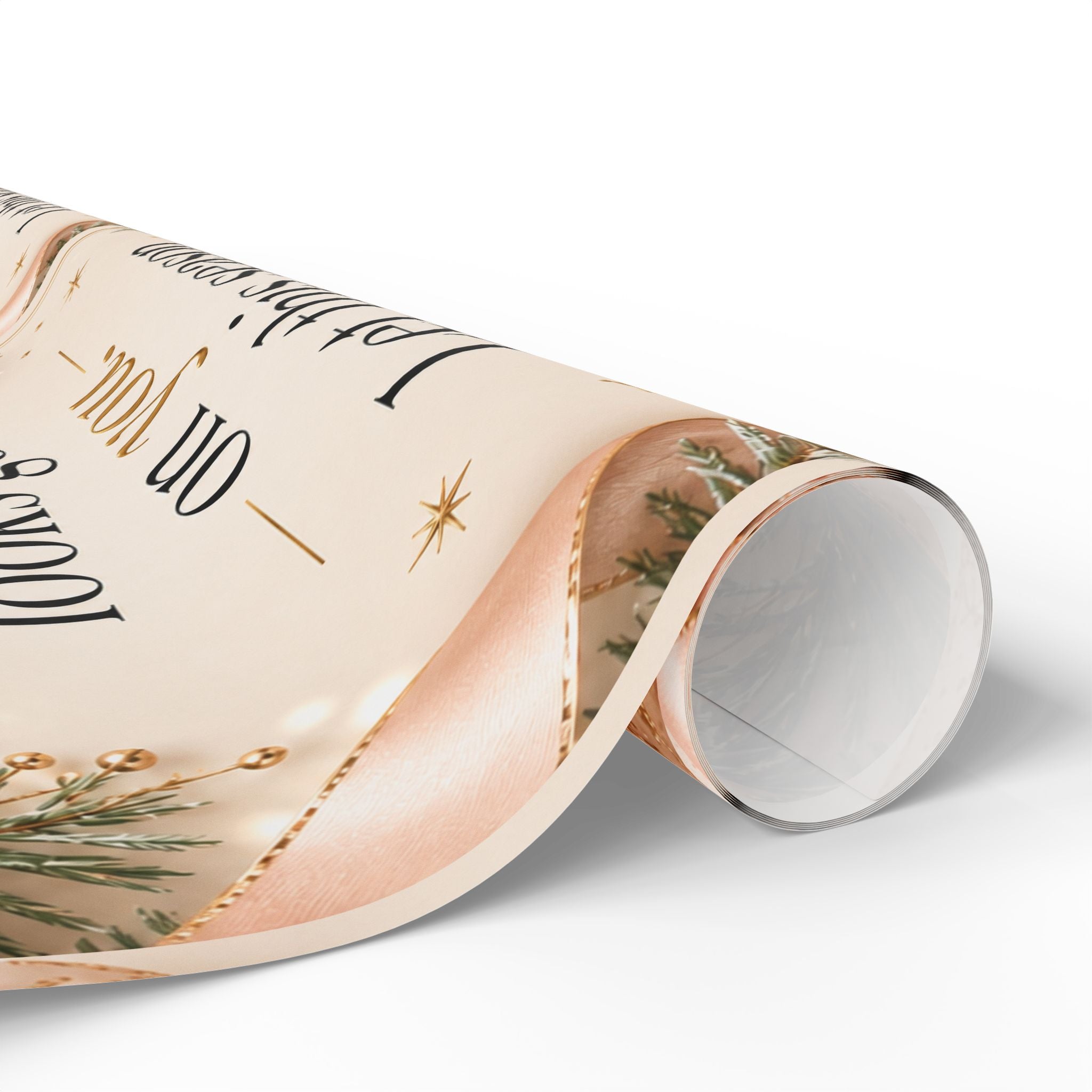 🎄 Joy Looks Good on You Wrapping Paper – Inspirational Holiday Gift Wrap ✨(Elegant Rose Gold & Pine)