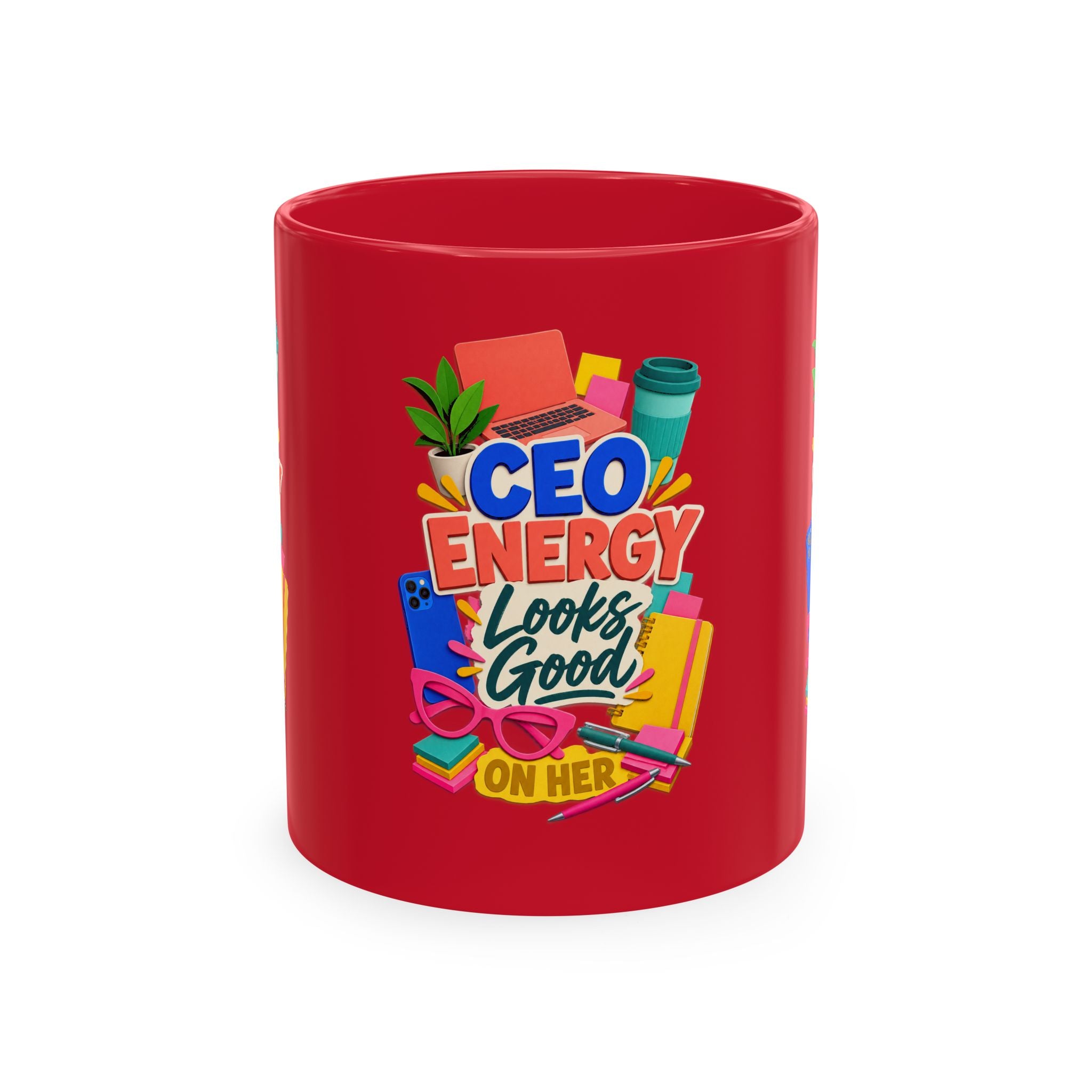 CEO Energy Looks Good on Her Mug | Women in Business Coffee Cup | Female Entrepreneur Gift | Boss Lady Office Mug