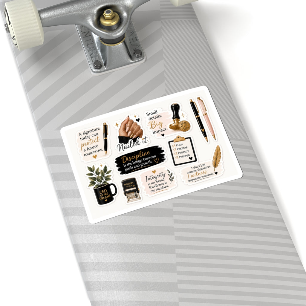 Notary & Business Essentials Sticker Sheet. Vinyl Sticker  | Decal | Cute Business Owner Laptop Sticker