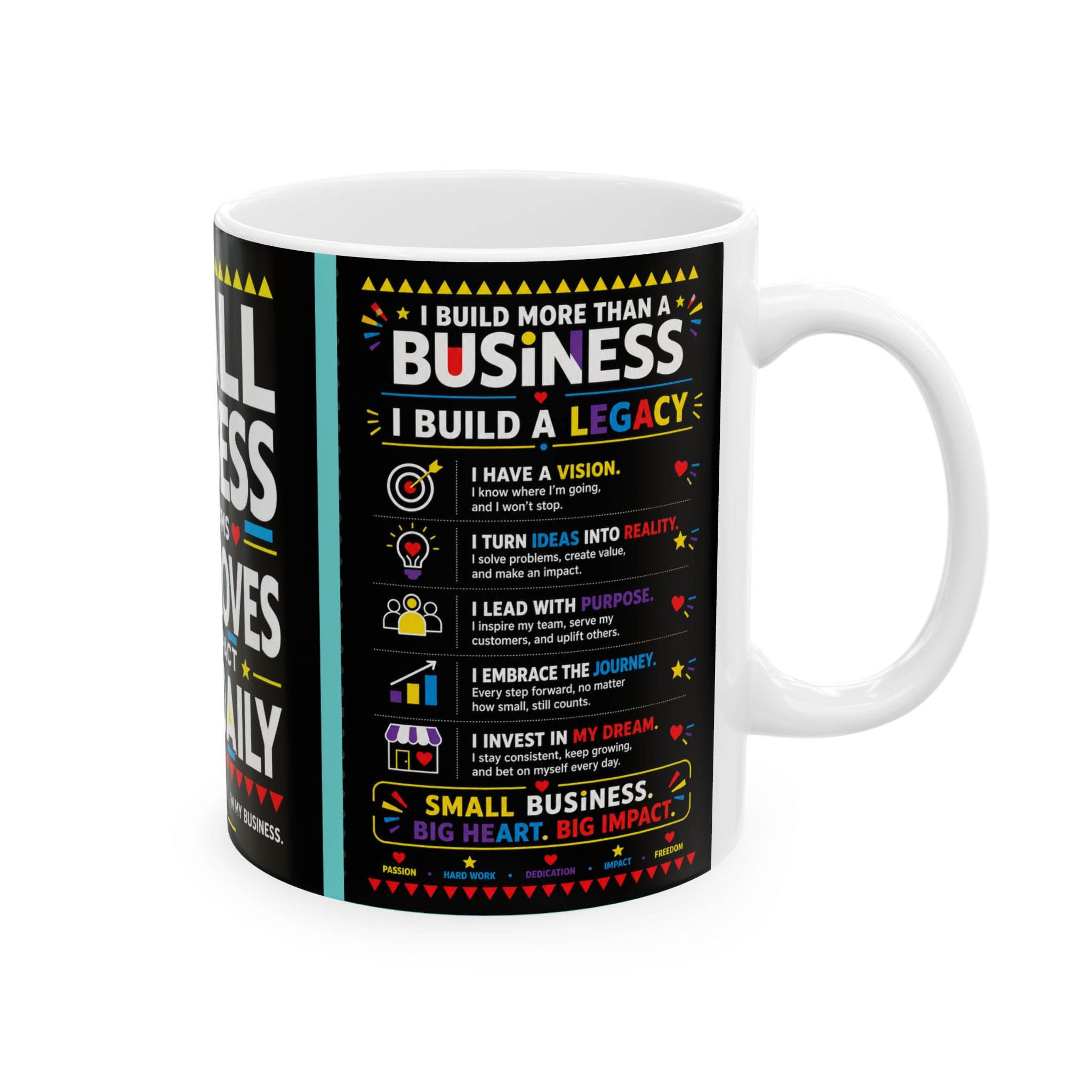Small Business. Big Dreams. Bold Moves. Coffee Mug | Entrepreneur Gift | Business Owner Motivation Mug | 11oz & 15oz Ceramic Cup