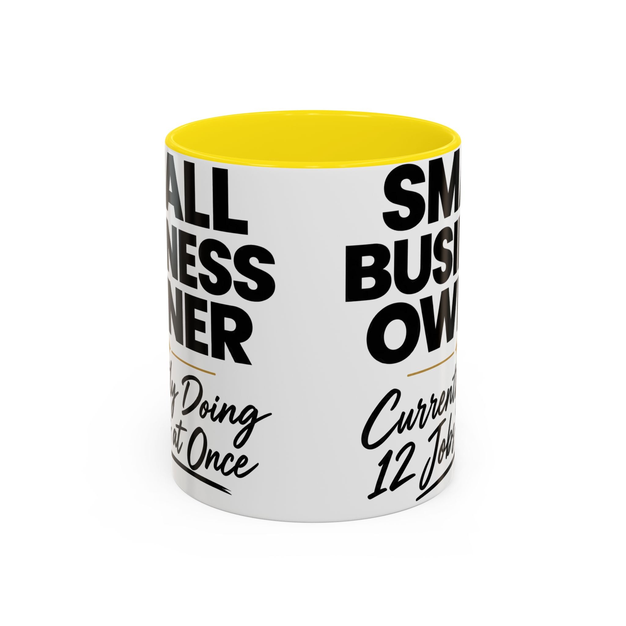 Small Business Owner Mug | “Currently Doing 12 Jobs at Once” Funny Entrepreneur Coffee Cup