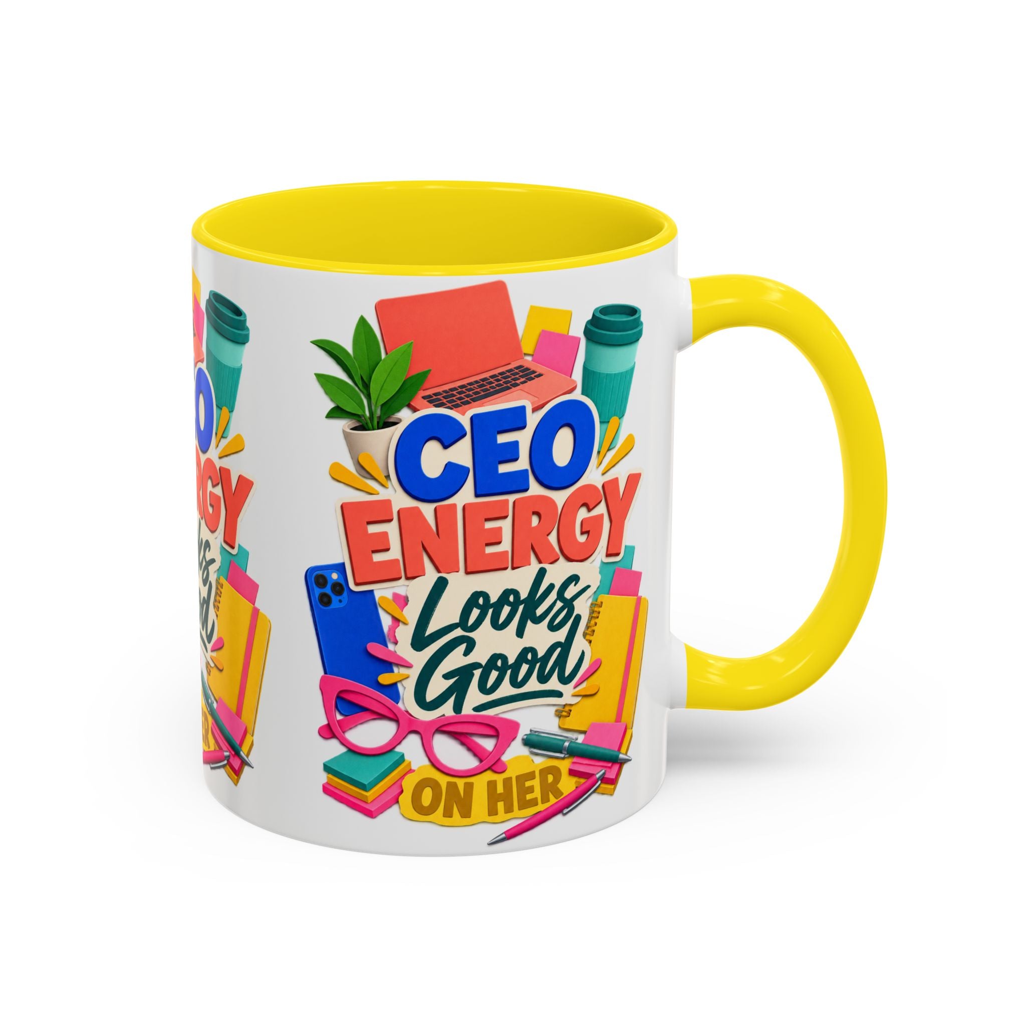 CEO Energy Looks Good on Her Mug | Women in Business Coffee Cup | Female Entrepreneur Gift | Boss Lady Office Mug