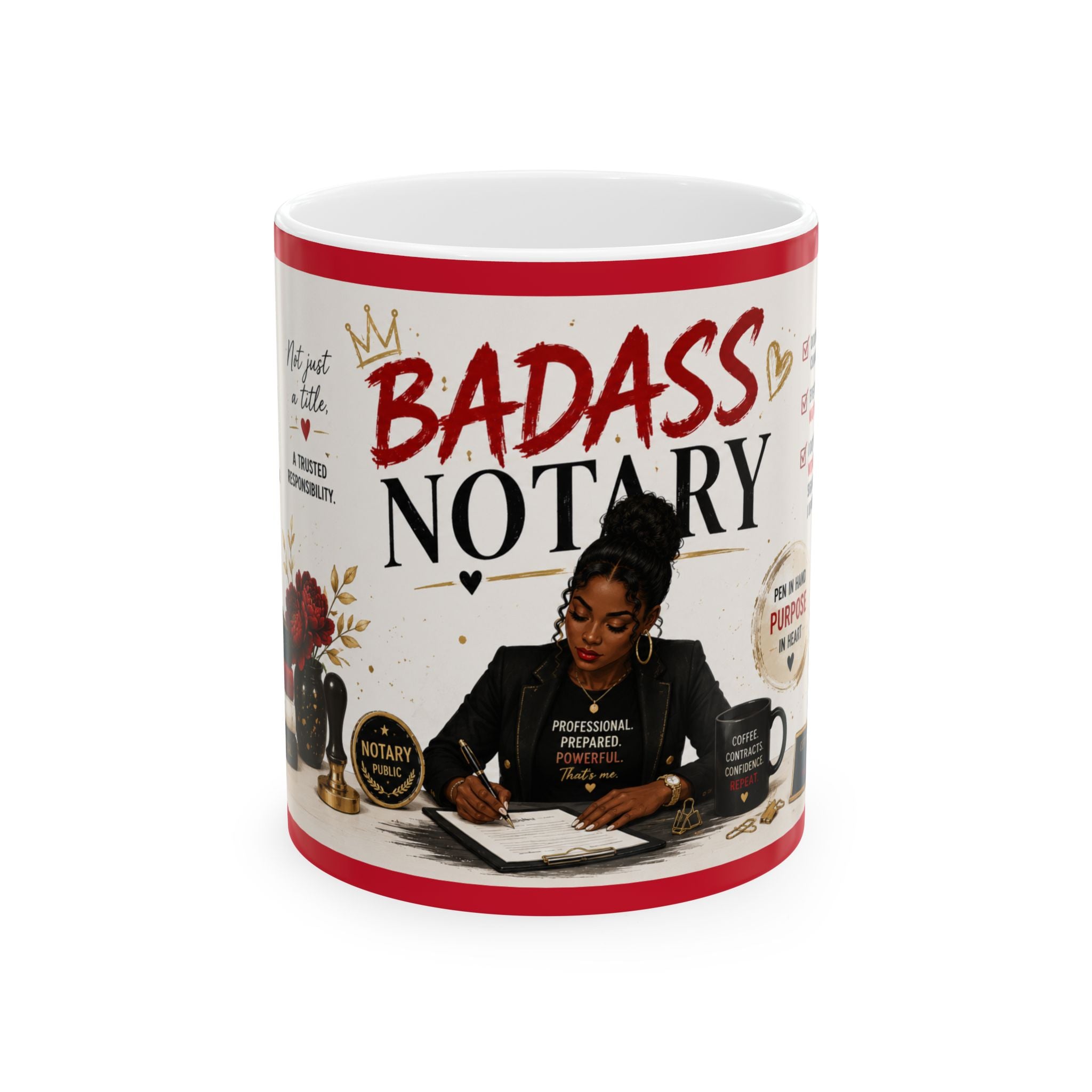Badass Notary Ceramic Mug | Inspirational Gift for Notaries & Loan Signing Agents