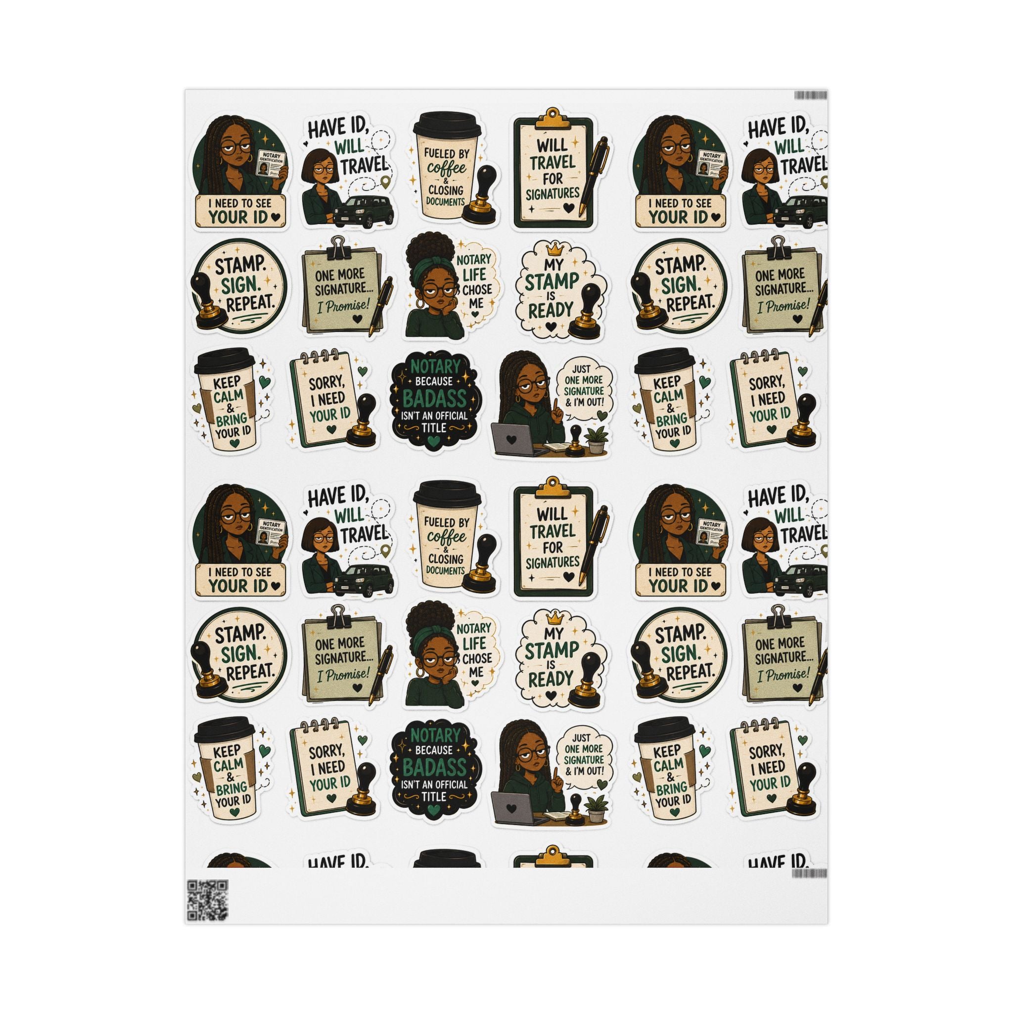 ✍🏾☕ Notary Life Wrapping Paper – Funny Notary Gift Wrap 🎁