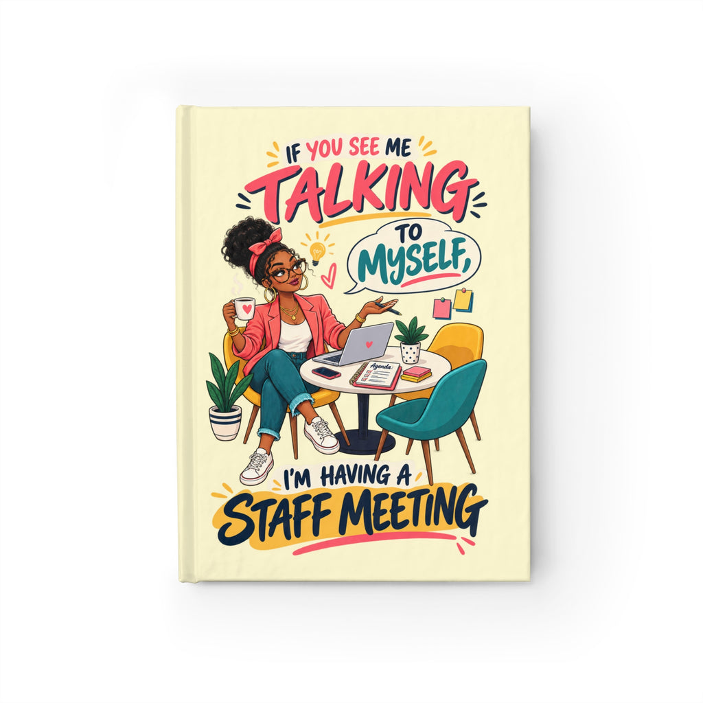 Funny Staff Meeting Journal — “If You See Me Talking to Myself” 5×7 Ruled Notebook