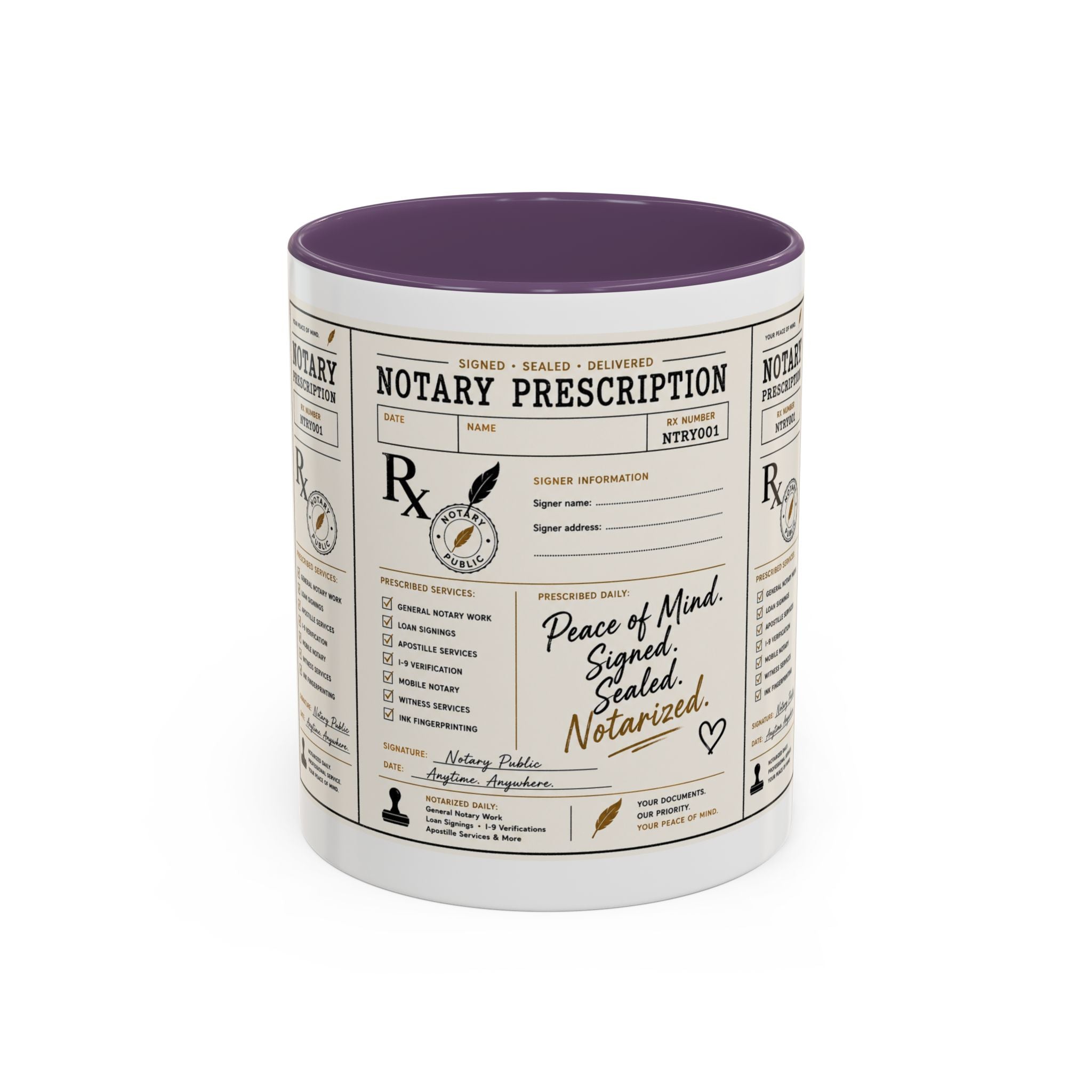 Notary Prescription | Accent Coffee Mug (11oz & 15oz)