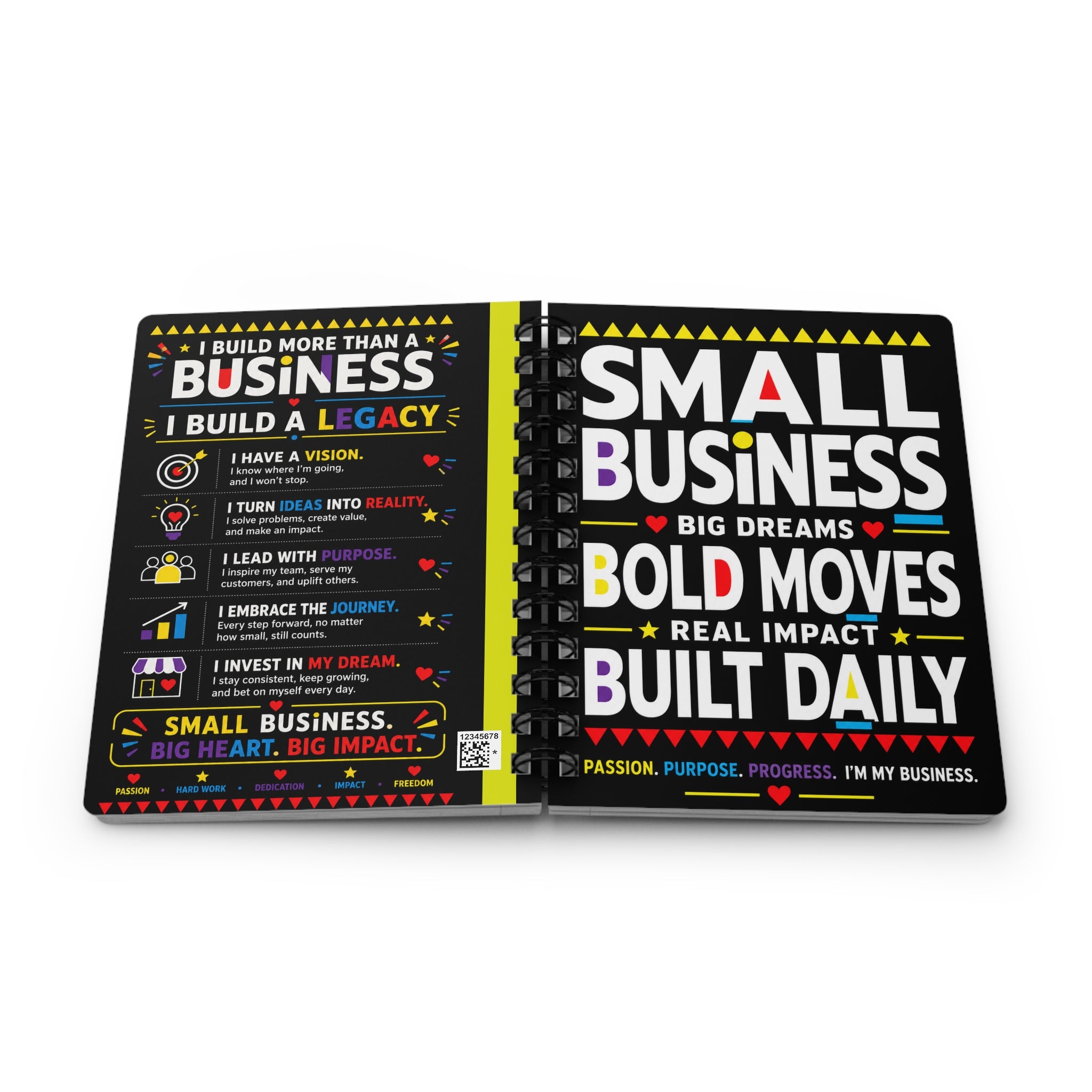 📓 Small Business. Big Dreams. Bold Moves. Spiral Notebook | Entrepreneur Journal | Business Planner | CEO Notebook | Gift for Small Business Owners