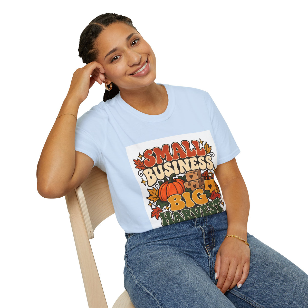 Small Business Big Harvest Graphic T-Shirt — Retro Fall Entrepreneur Tee