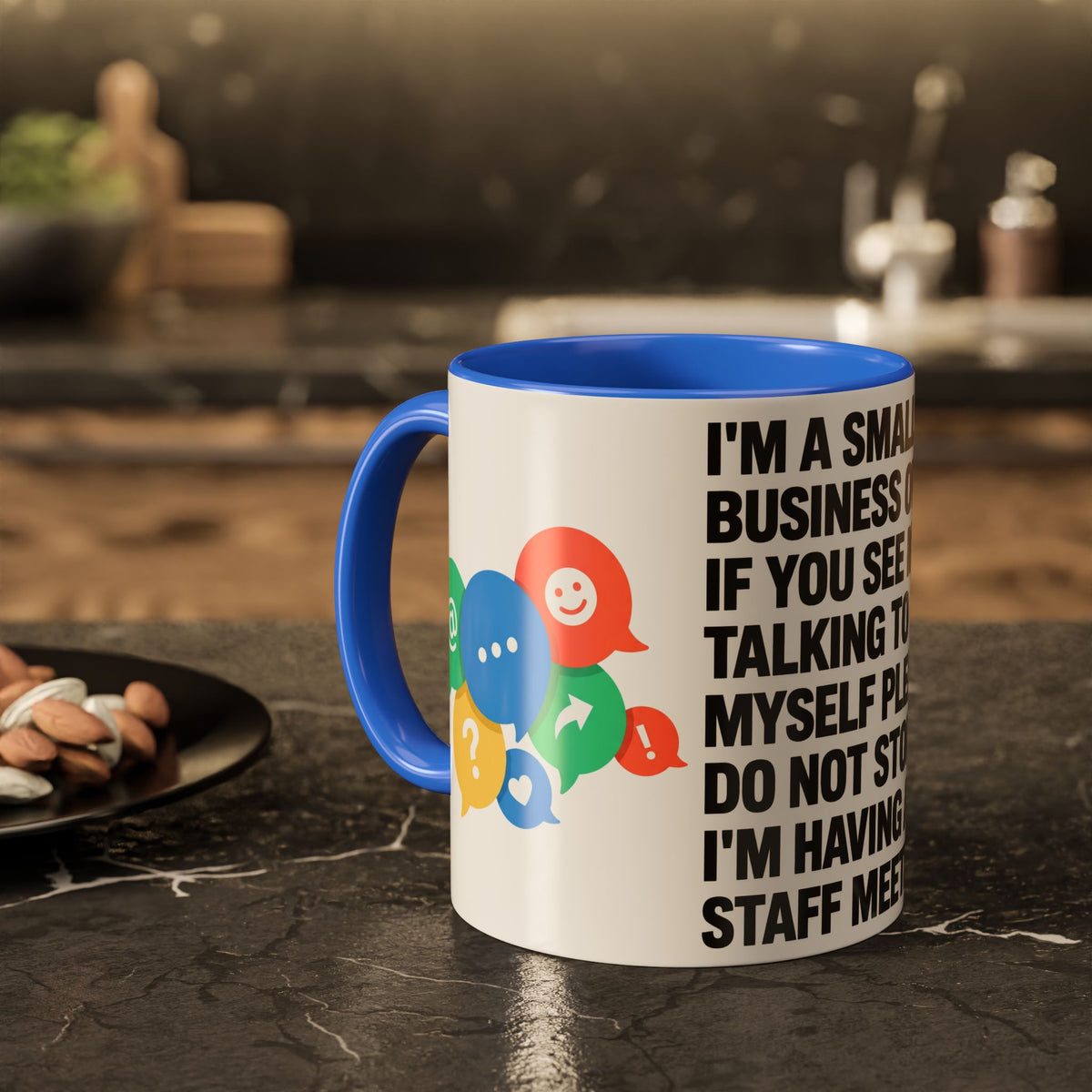 Small Business Owner Staff Meeting Mug — Funny Entrepreneur Coffee Cup