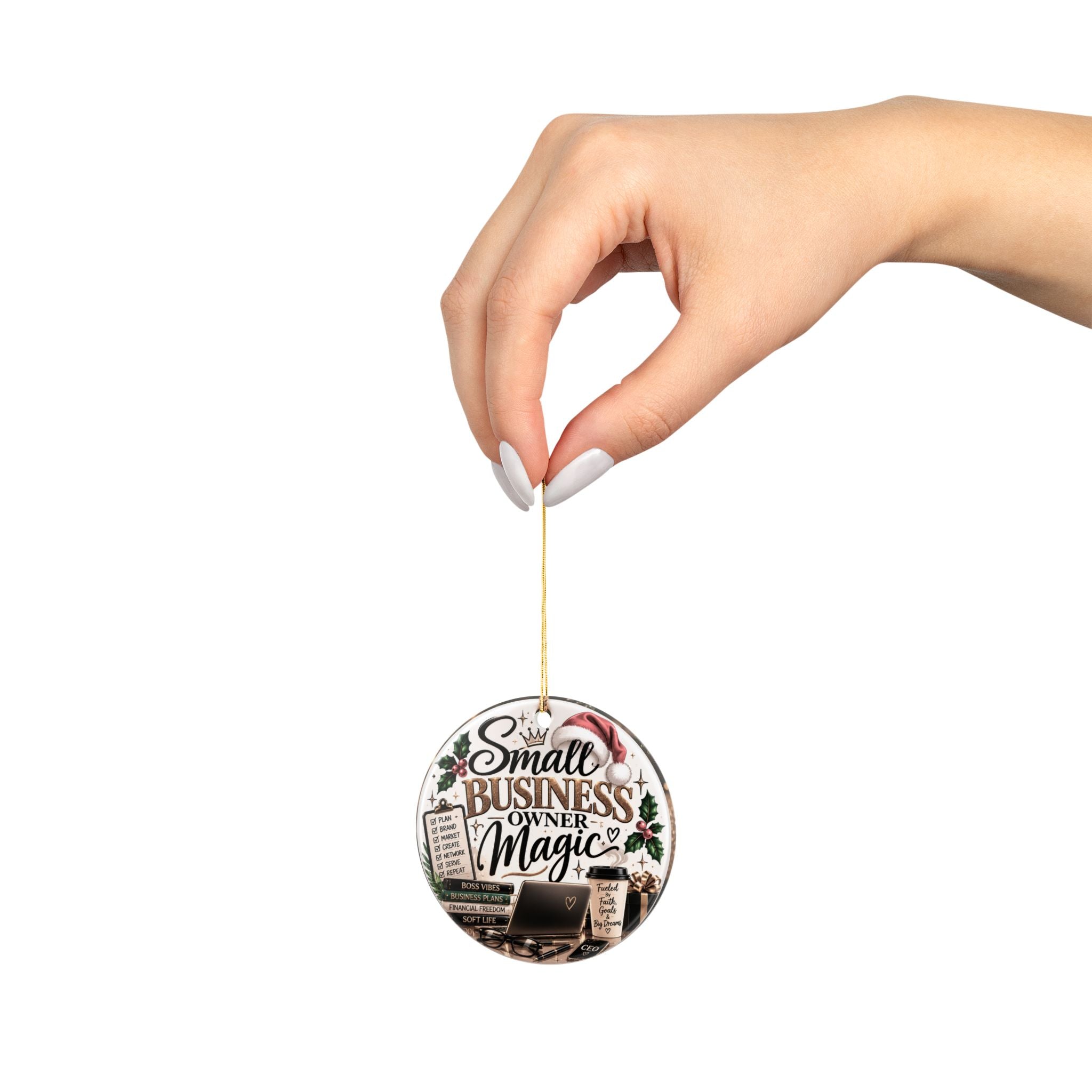 Small Business Owner Magic Ceramic Ornament – Entrepreneur Christmas Gift