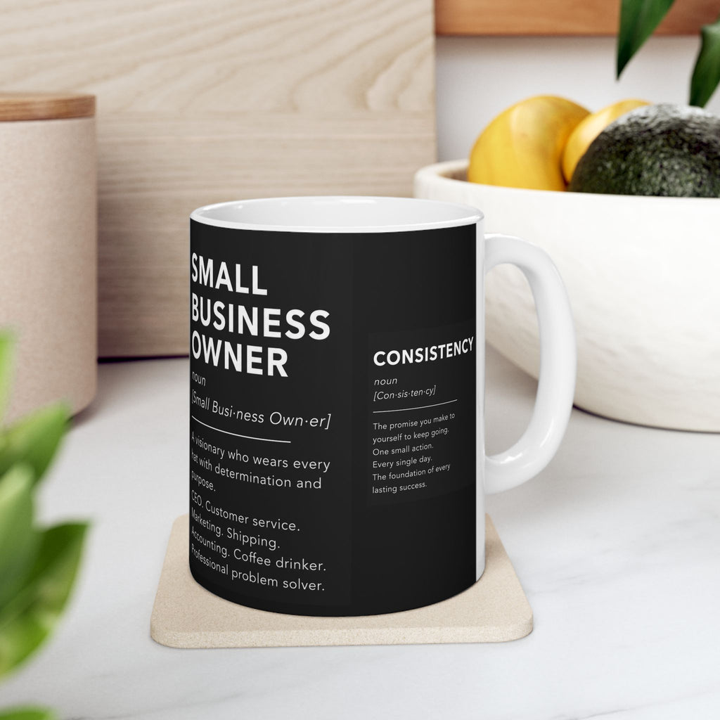 ☕ Small Business Owner Definition Coffee Mug | Entrepreneur Mug | CEO Gift | Minimalist Business Owner Cup | Success & Motivation Mug