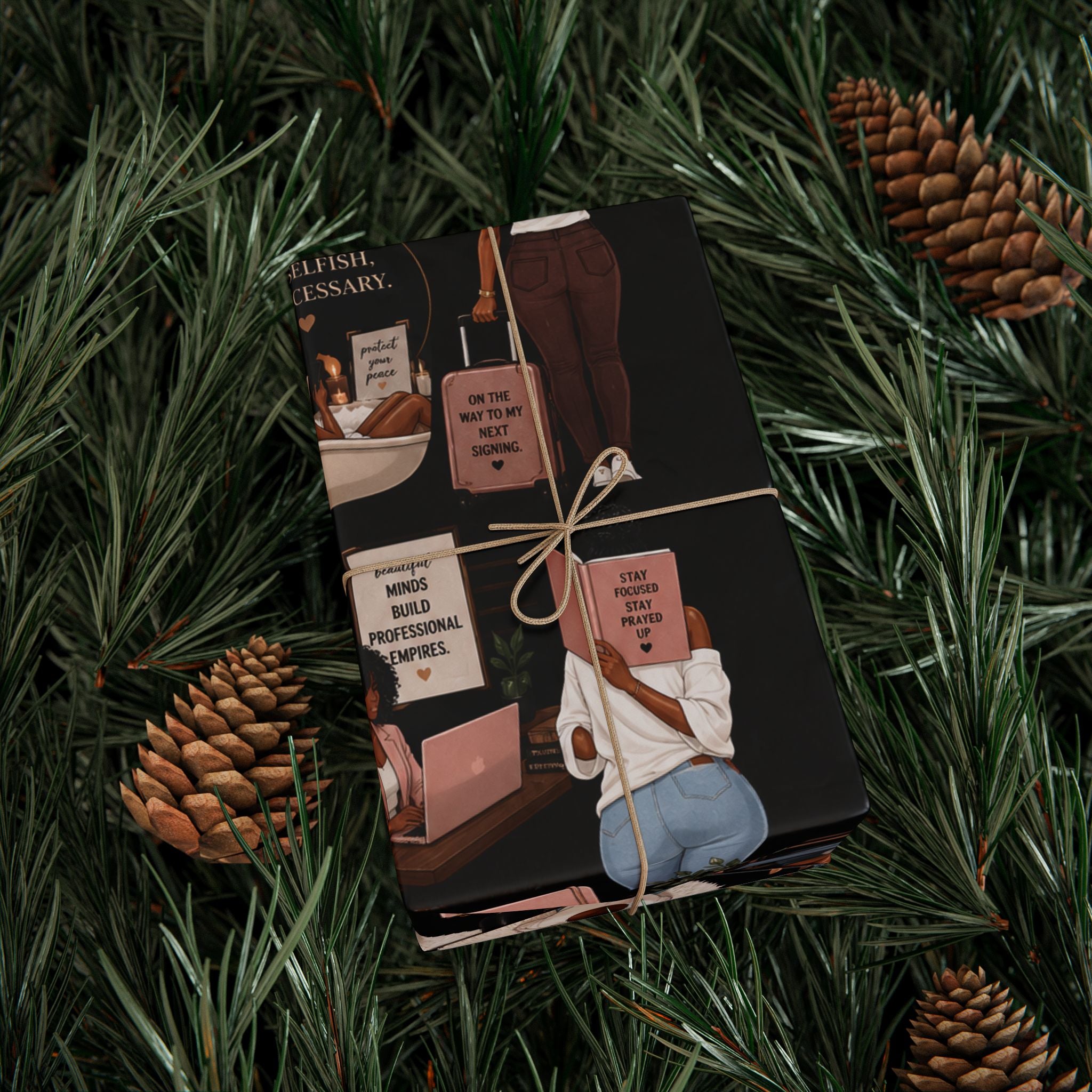 Notary Boss Self-Care Wrapping Paper – Professional Women Gift Wrap💗✍🏾🎁✨