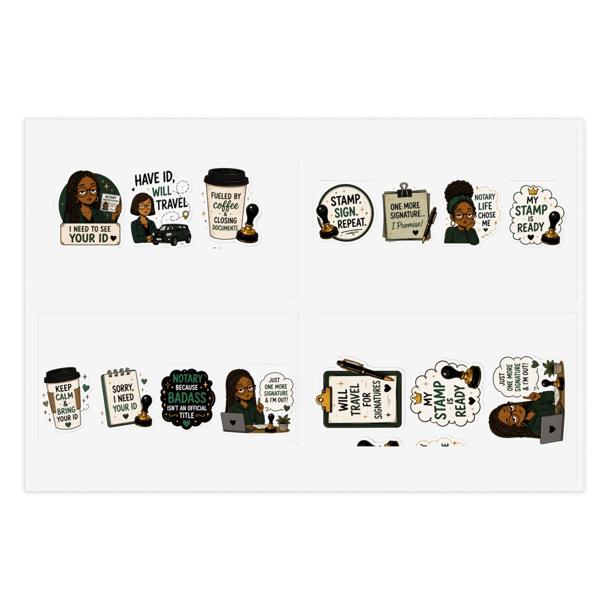 I Need to See Your ID Vinyl Sticker | Funny Notary Sticker | Notary Public Laptop Sticker | Business Owner Gift:  Sticker Sheets ✍🏽🤎