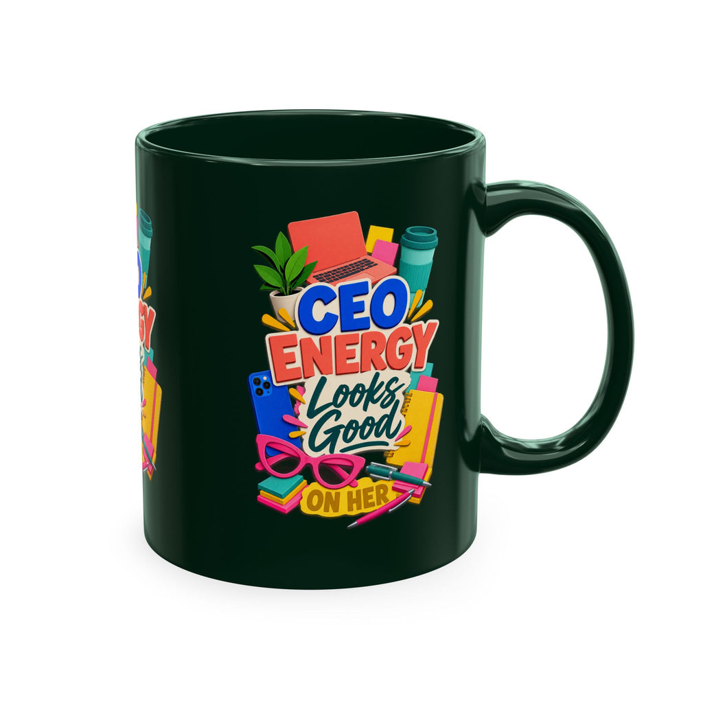 CEO Energy Looks Good on Her Mug | Women in Business Coffee Cup | Female Entrepreneur Gift | Boss Lady Office Mug