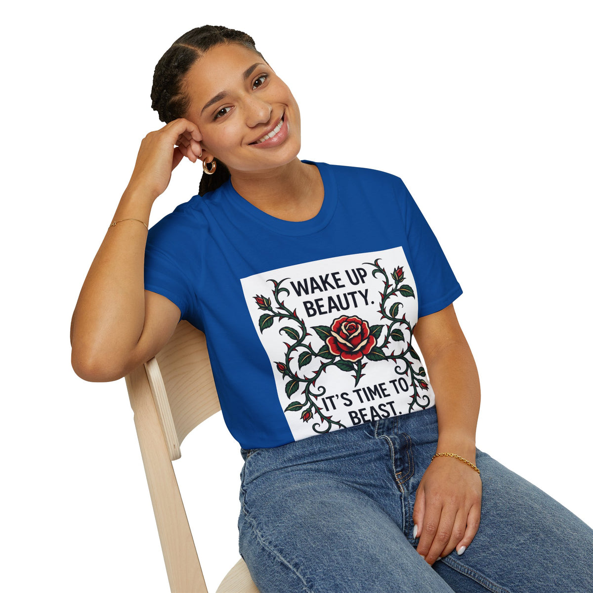Wake Up Beauty, It’s Time to Beast Tee — Rose & Thorn Graphic Shirt