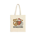 Peace, Love & Notarizations Canvas Tote Bag ☮️❤️🖋️