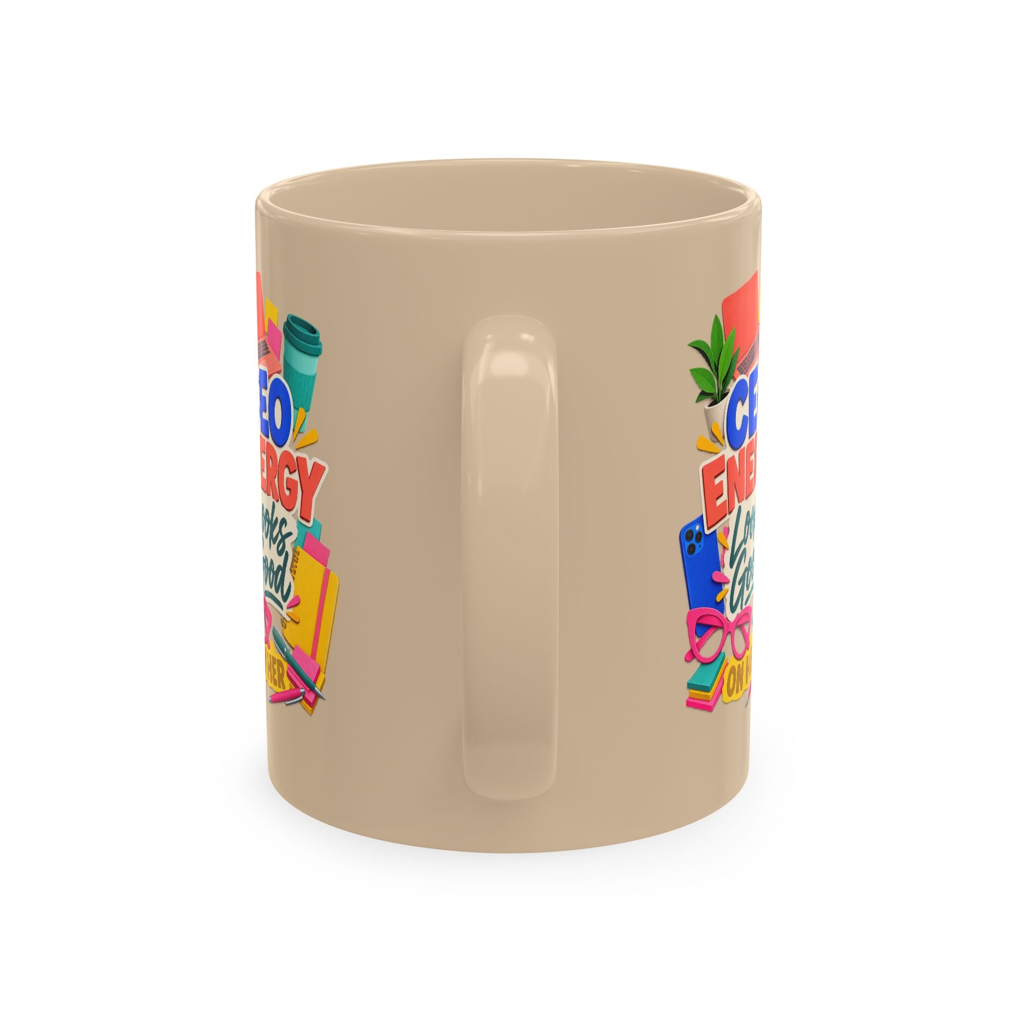 CEO Energy Looks Good on Her Mug | Women in Business Coffee Cup | Female Entrepreneur Gift | Boss Lady Office Mug