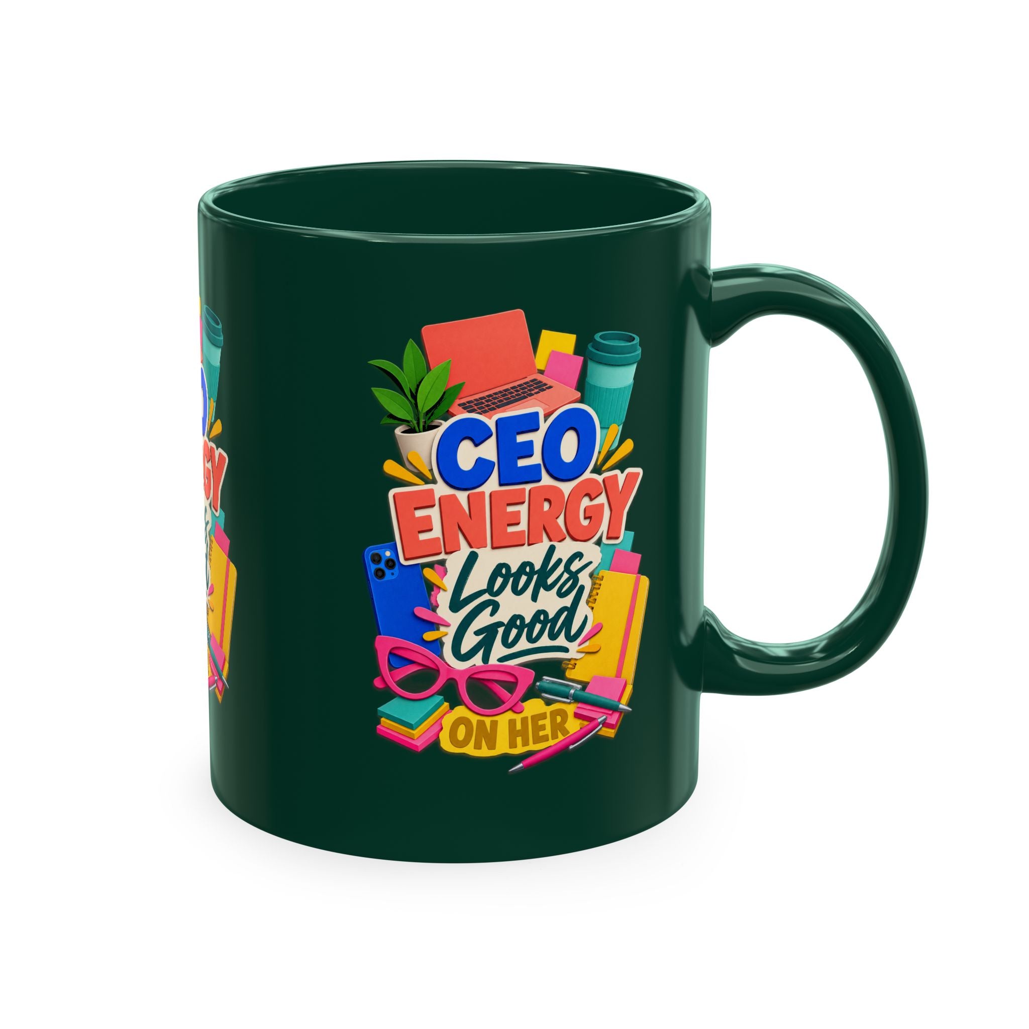 CEO Energy Looks Good on Her Mug | Women in Business Coffee Cup | Female Entrepreneur Gift | Boss Lady Office Mug