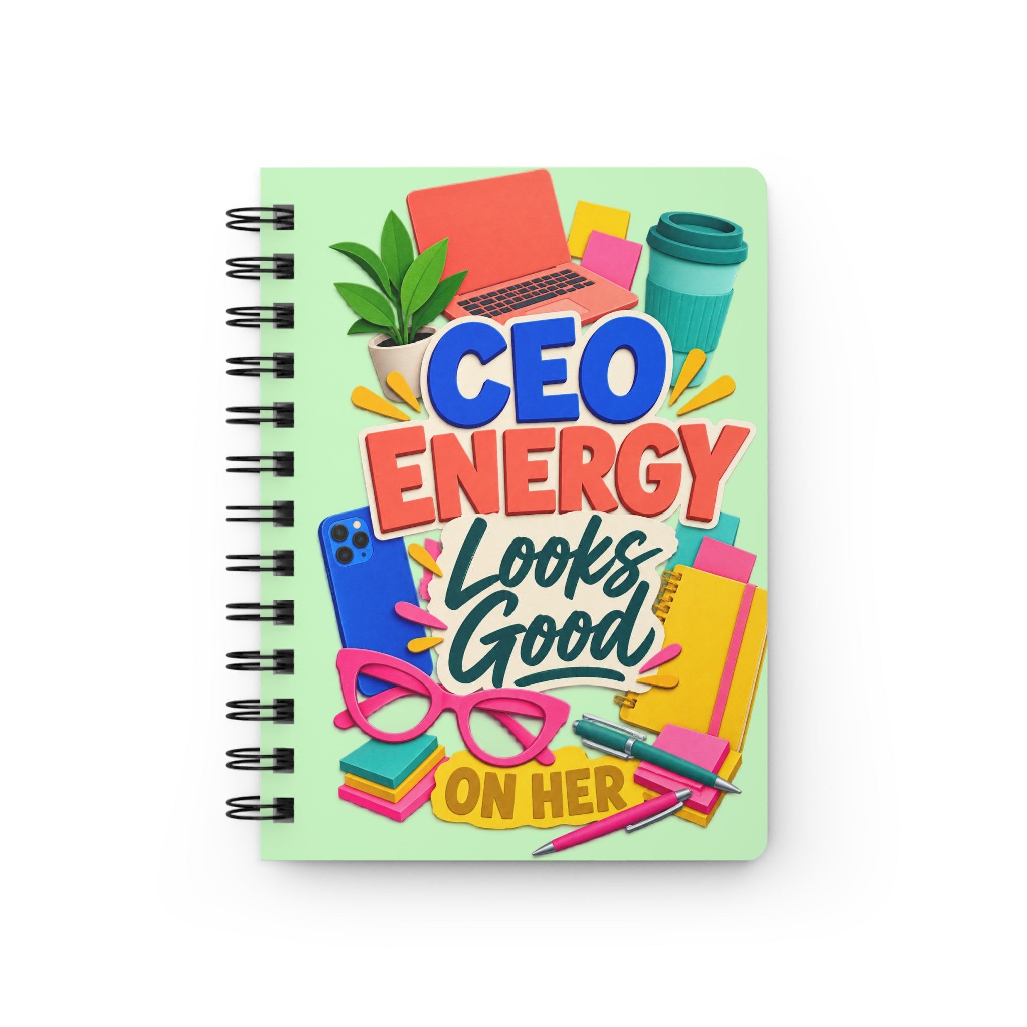 CEO Energy Looks Good on Her Spiral Notebook
