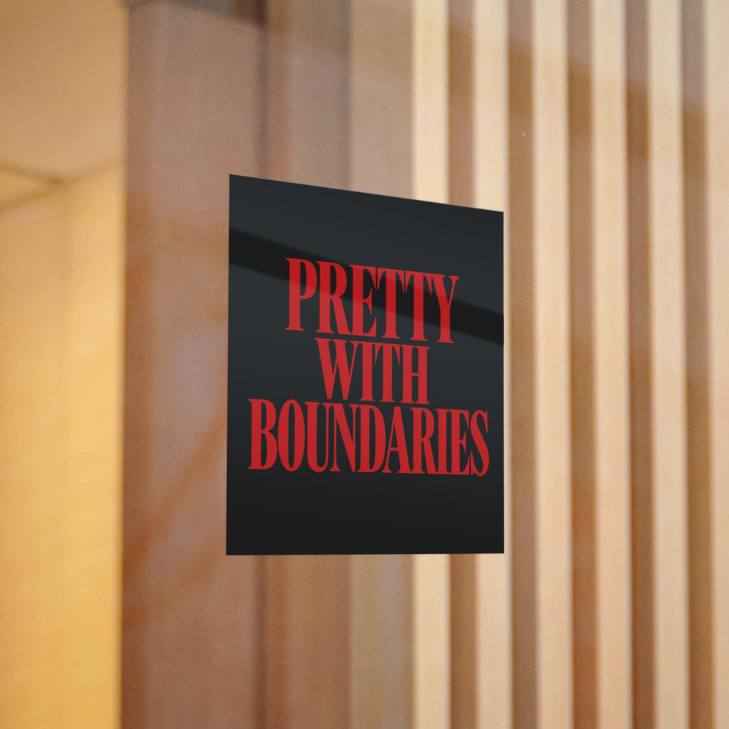 Pretty With Boundaries Sticker — Bold Self-Love & Boundary Statement Decal