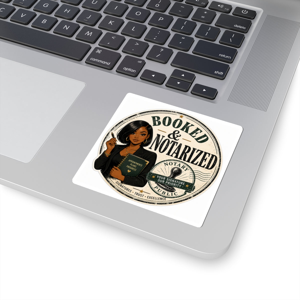 Booked & Notarized Vintage Vinyl Sticker | Professional Notary Public Sticker | Business Owner Decal | Laptop, Planner & Office Decor