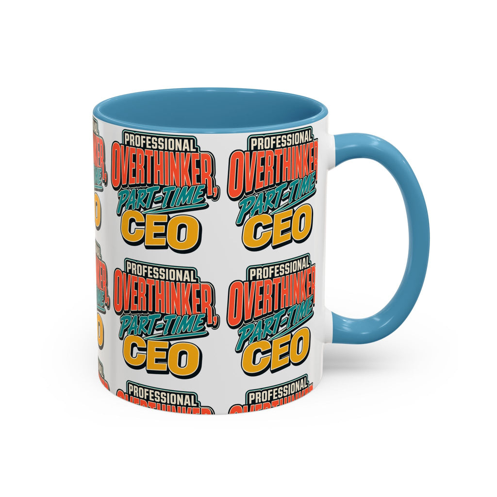 Professional Overthinker Part-Time CEO Mug | Funny Small Business Owner Coffee Cup | Entrepreneur and Side-Hustle Gift