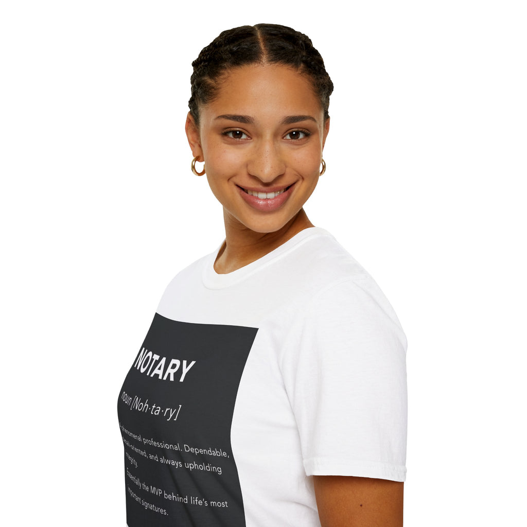 Notary Definition T-Shirt | Minimalist Notary Public Tee | Loan Signing Agent Shirt | Professional Notary Graphic Tee | Unisex Business Apparel