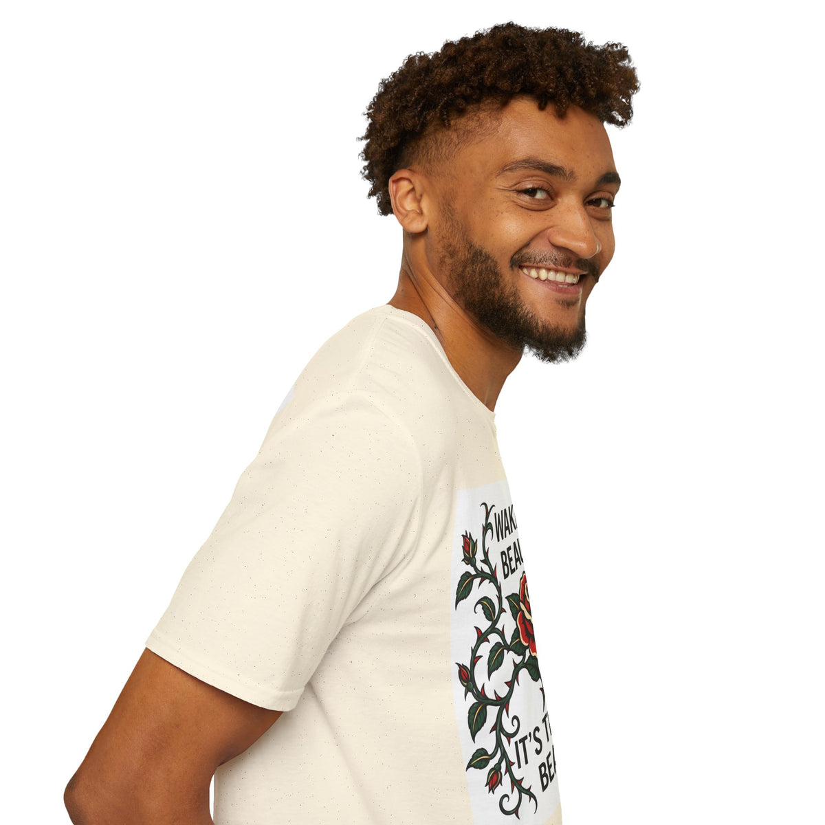 Wake Up Beauty, It’s Time to Beast Tee — Rose & Thorn Graphic Shirt