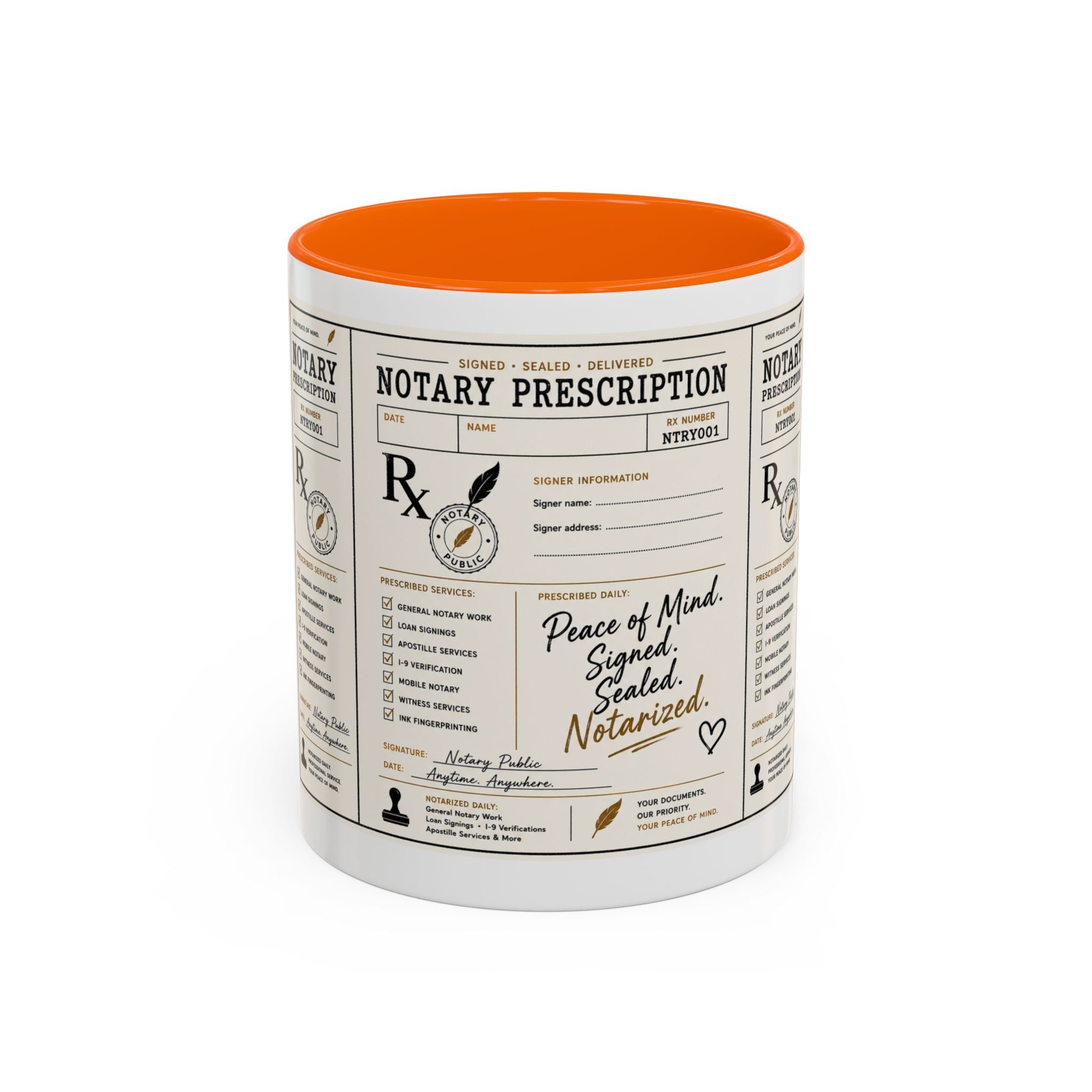 Notary Prescription | Accent Coffee Mug (11oz & 15oz)