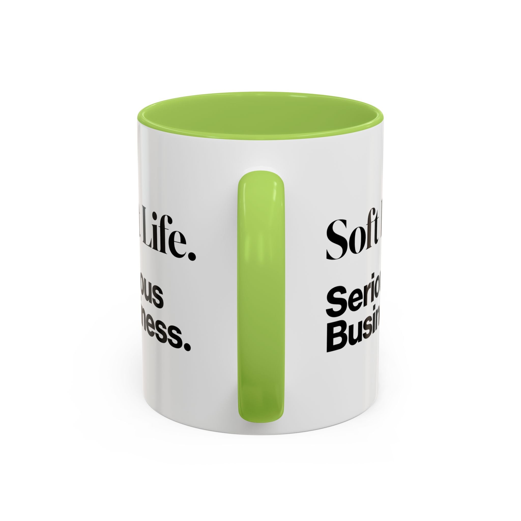 Soft Life. Serious Business. Accent Mug — Entrepreneur & Business Owner Coffee Cup