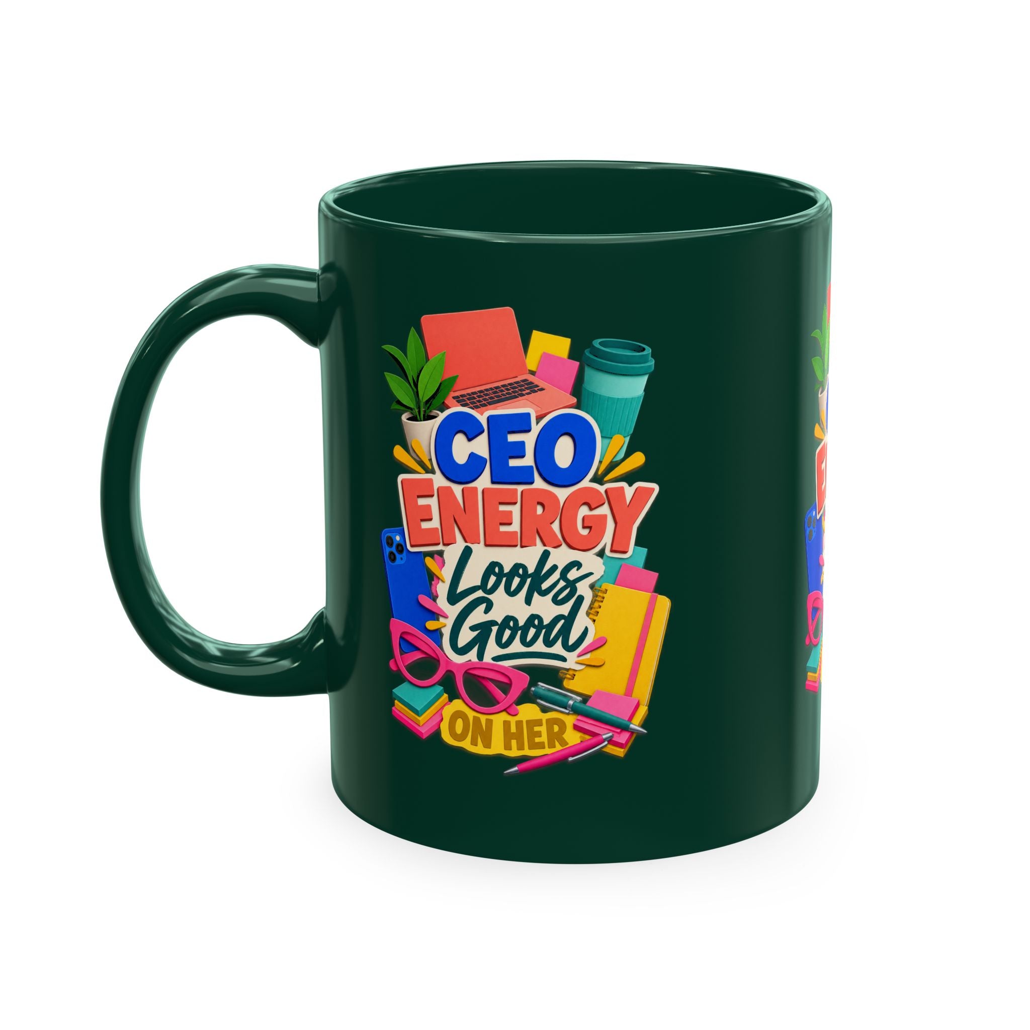 CEO Energy Looks Good on Her Mug | Women in Business Coffee Cup | Female Entrepreneur Gift | Boss Lady Office Mug