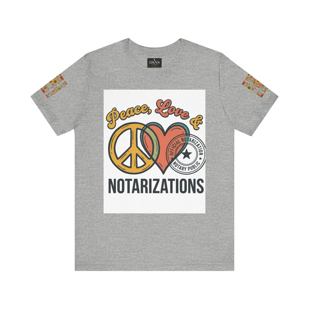 Peace, Love & Notarizations Unisex Jersey T-Shirt ☮️❤️🖋️