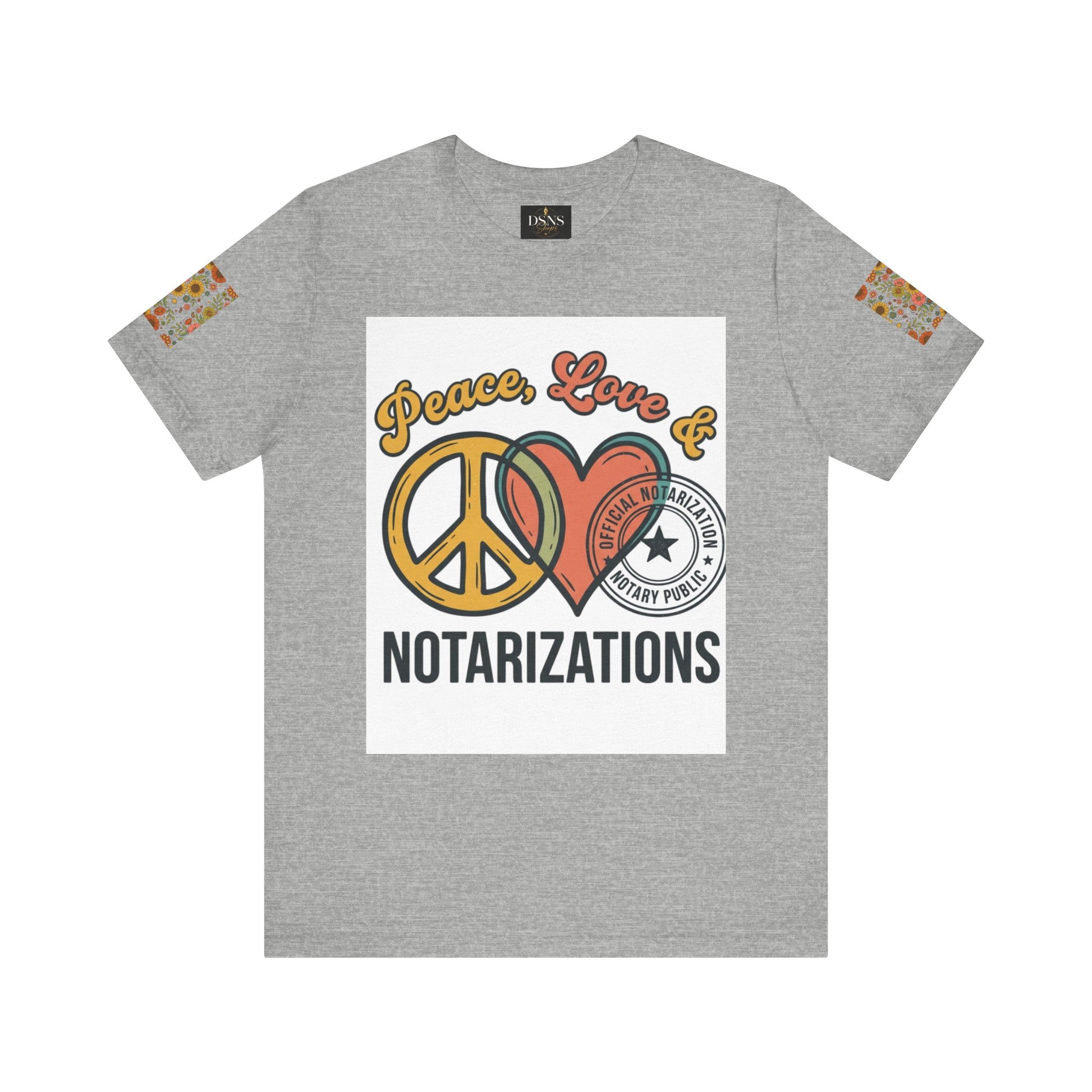 Peace, Love & Notarizations Unisex Jersey T-Shirt ☮️❤️🖋️