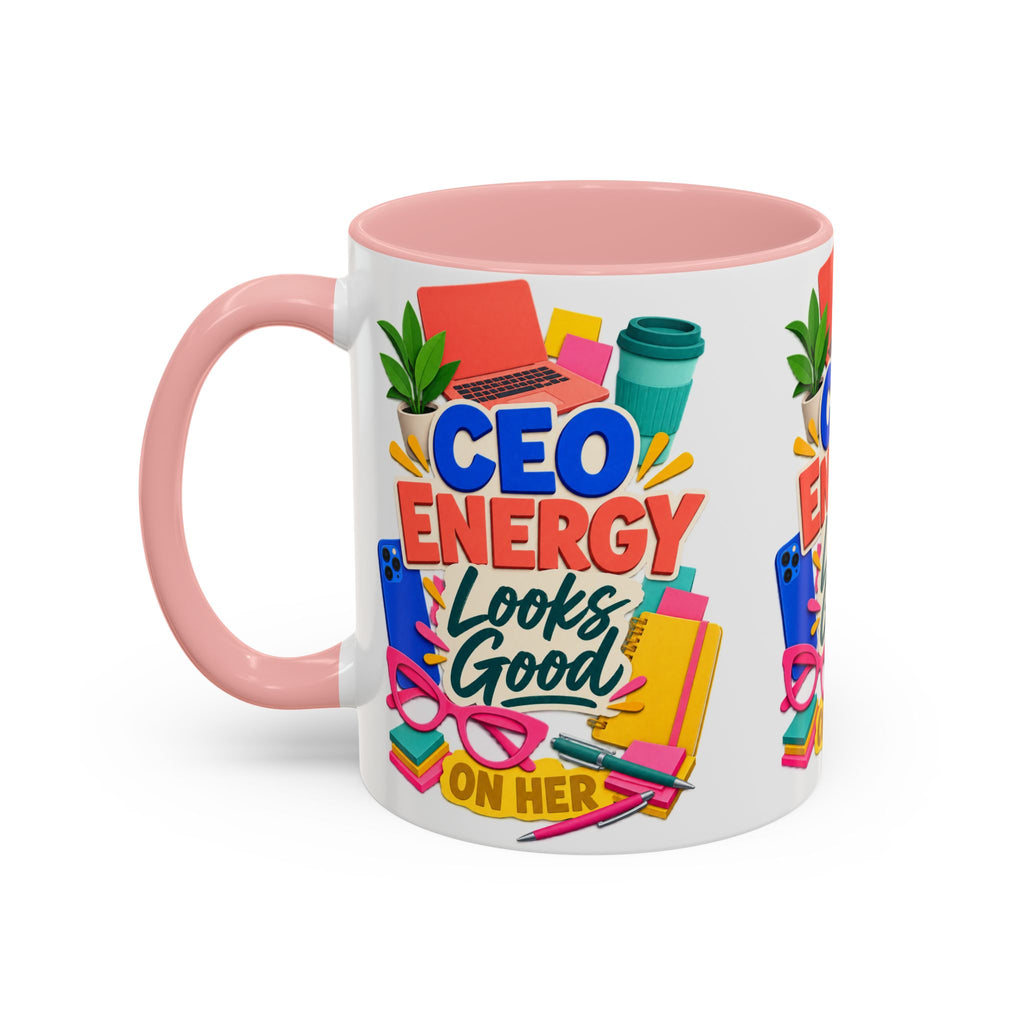 CEO Energy Looks Good on Her Mug | Women in Business Coffee Cup | Female Entrepreneur Gift | Boss Lady Office Mug