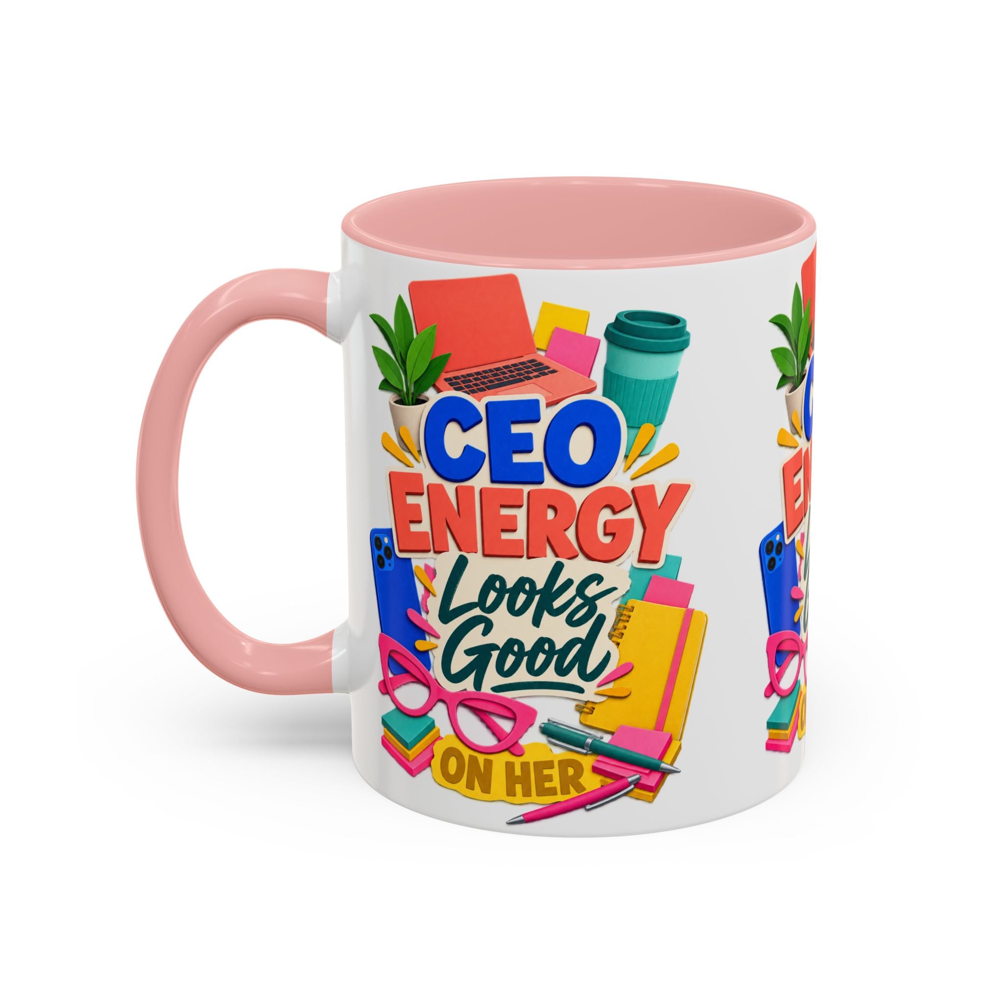 CEO Energy Looks Good on Her Mug | Women in Business Coffee Cup | Female Entrepreneur Gift | Boss Lady Office Mug