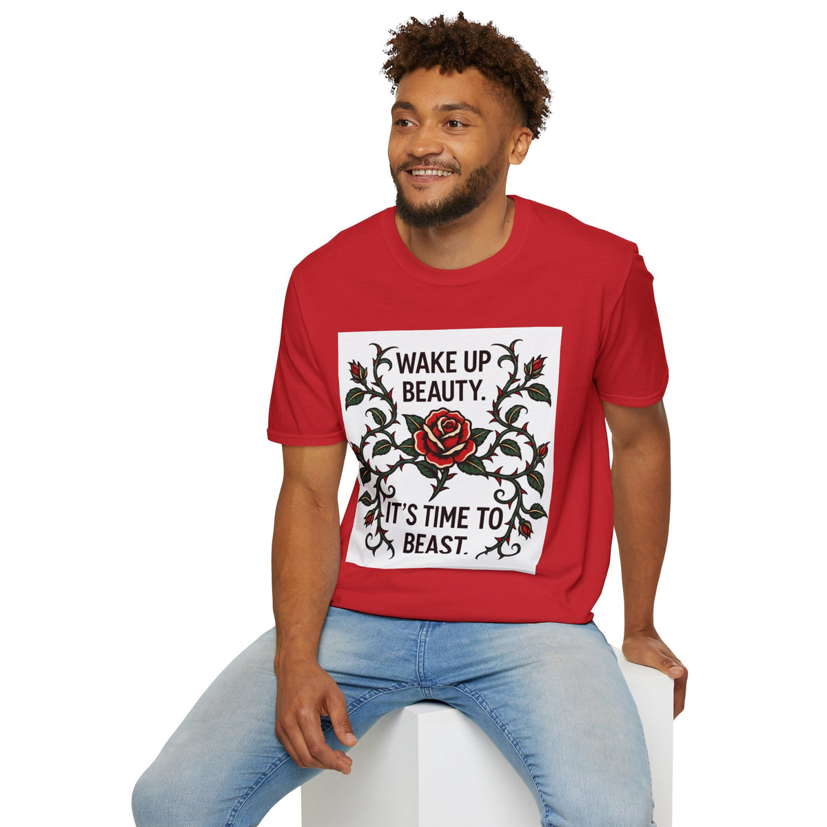 Wake Up Beauty, It’s Time to Beast Tee — Rose & Thorn Graphic Shirt