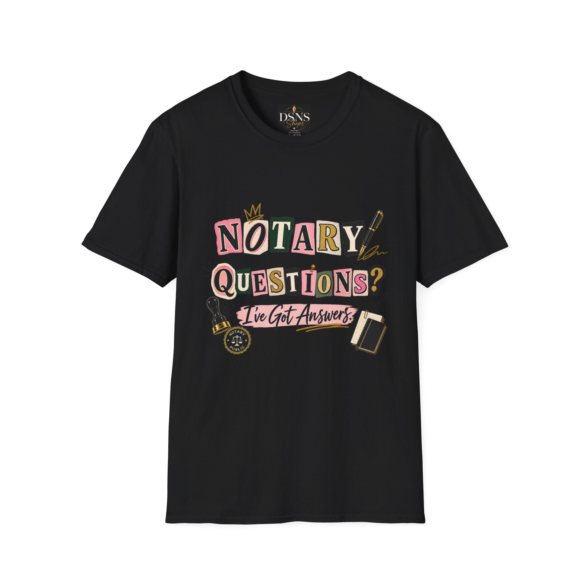 Notary Questions? I’ve Got Answers T-Shirt — Notary Public Graphic Tee