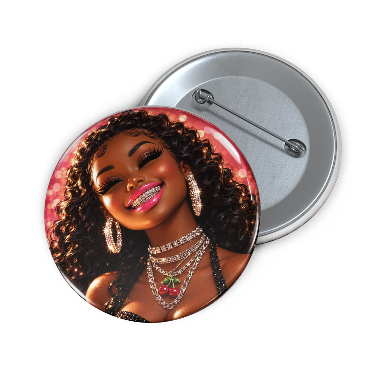Cherry On Top Pin Button — Glam Girl Statement Accessory