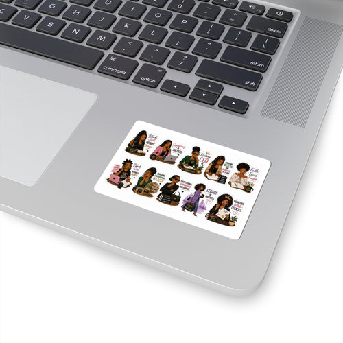 Black Girl Entrepreneur Sticker Pack | CEO Mindset Vinyl Stickers | Business Boss Decals | Women in Business | Laptop & Planner Stickers