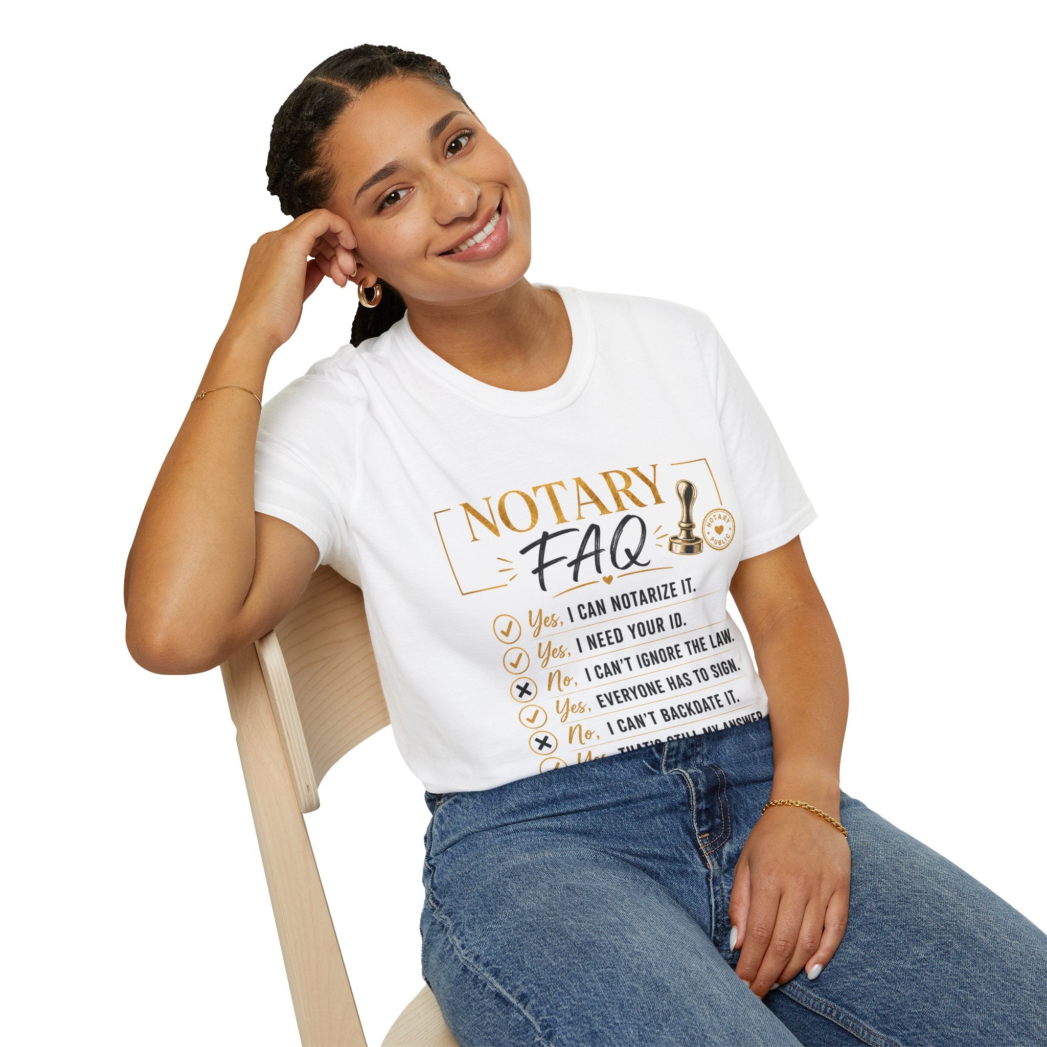 Notary FAQ T-Shirt | Funny Notary Public Shirt | Mobile Notary & Loan Signing Agent Gift