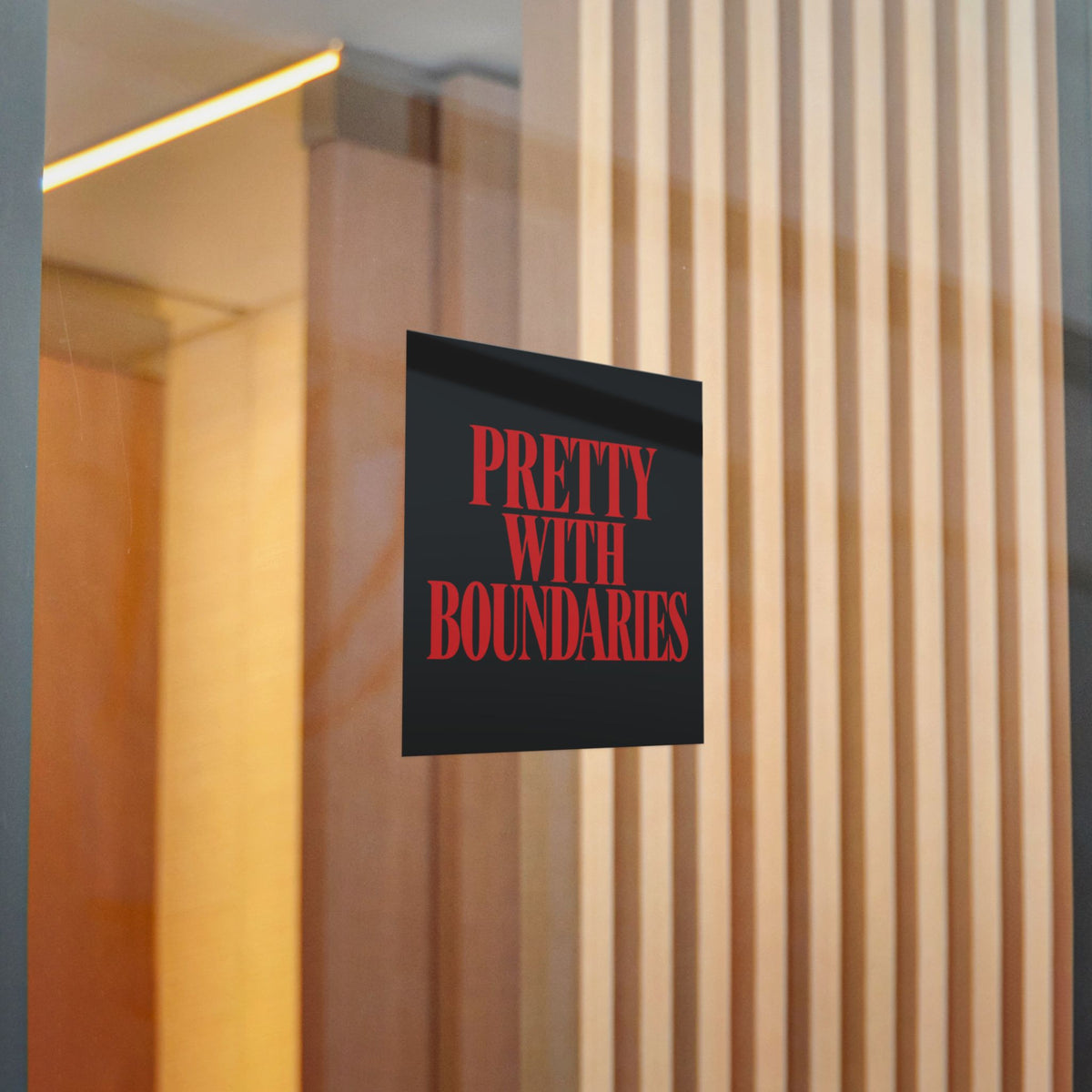 Pretty With Boundaries Sticker — Bold Self-Love & Boundary Statement Decal