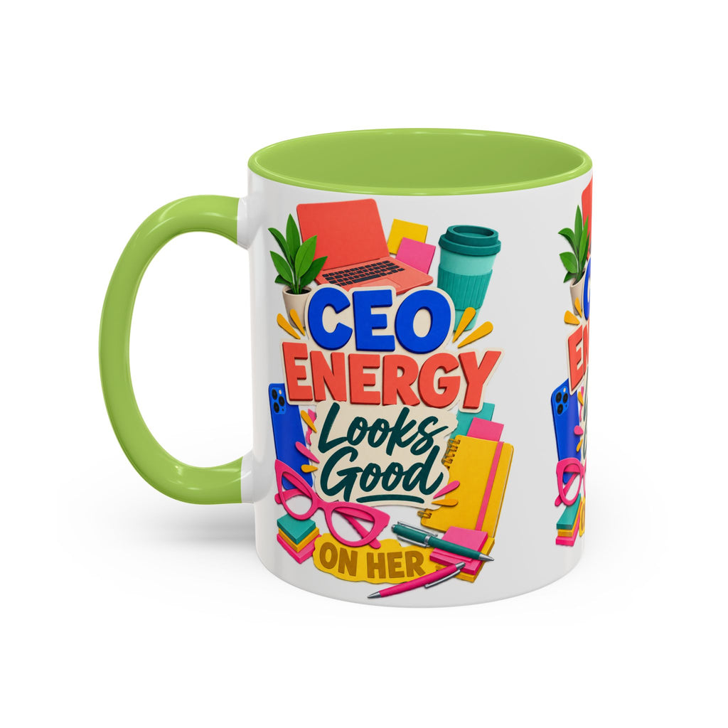 CEO Energy Looks Good on Her Mug | Women in Business Coffee Cup | Female Entrepreneur Gift | Boss Lady Office Mug
