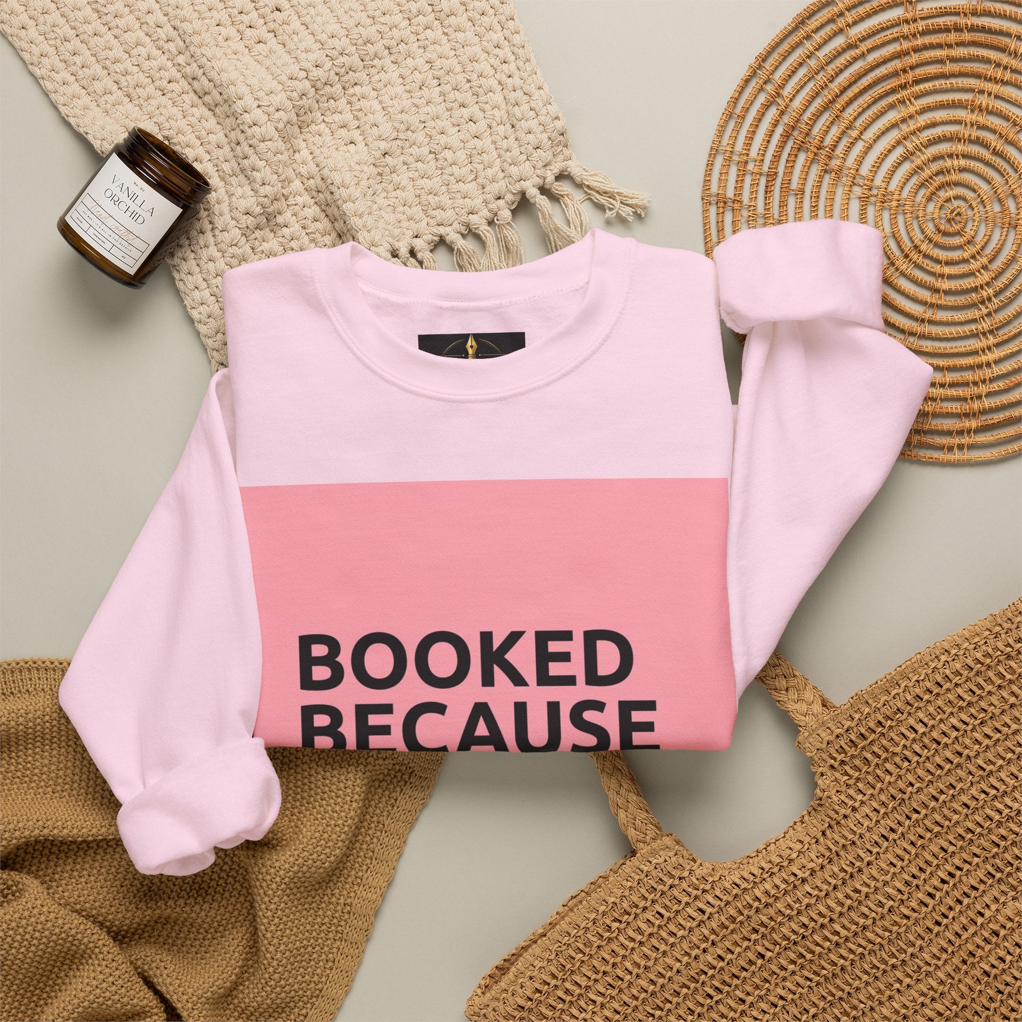 Booked Because I Built It. Crewneck Sweatshirt — Motivational Entrepreneur & Small Business Owner Sweatshirt