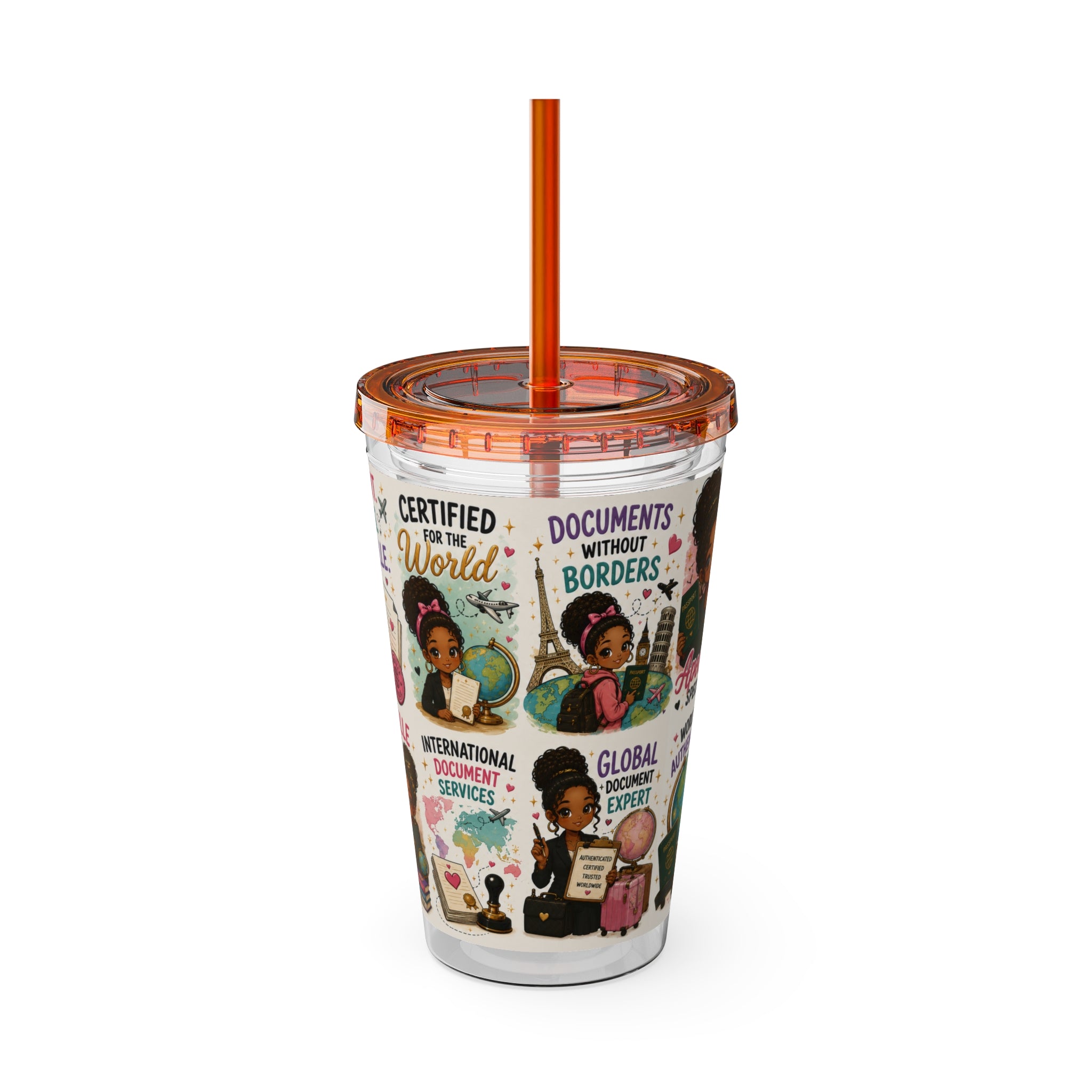 16 oz Acrylic Tumbler – Apostille Specialist Travel Collection | Double-Wall Notary Cup with Straw