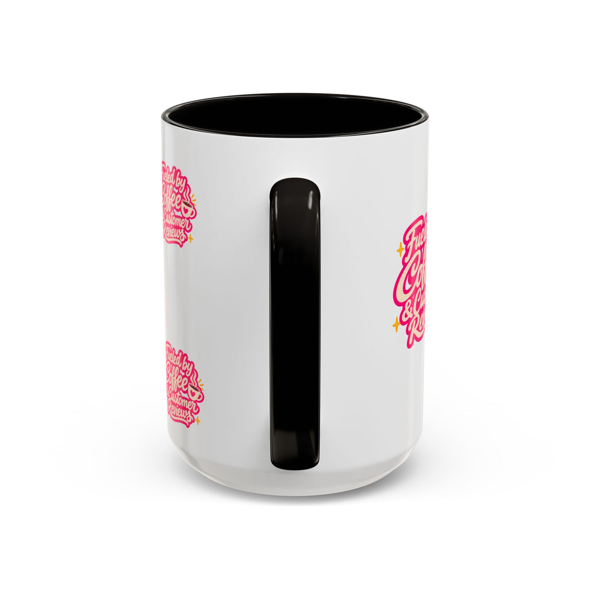 Fueled by Coffee & Customer Reviews Accent Mug — Small-Business Owner Coffee Cup