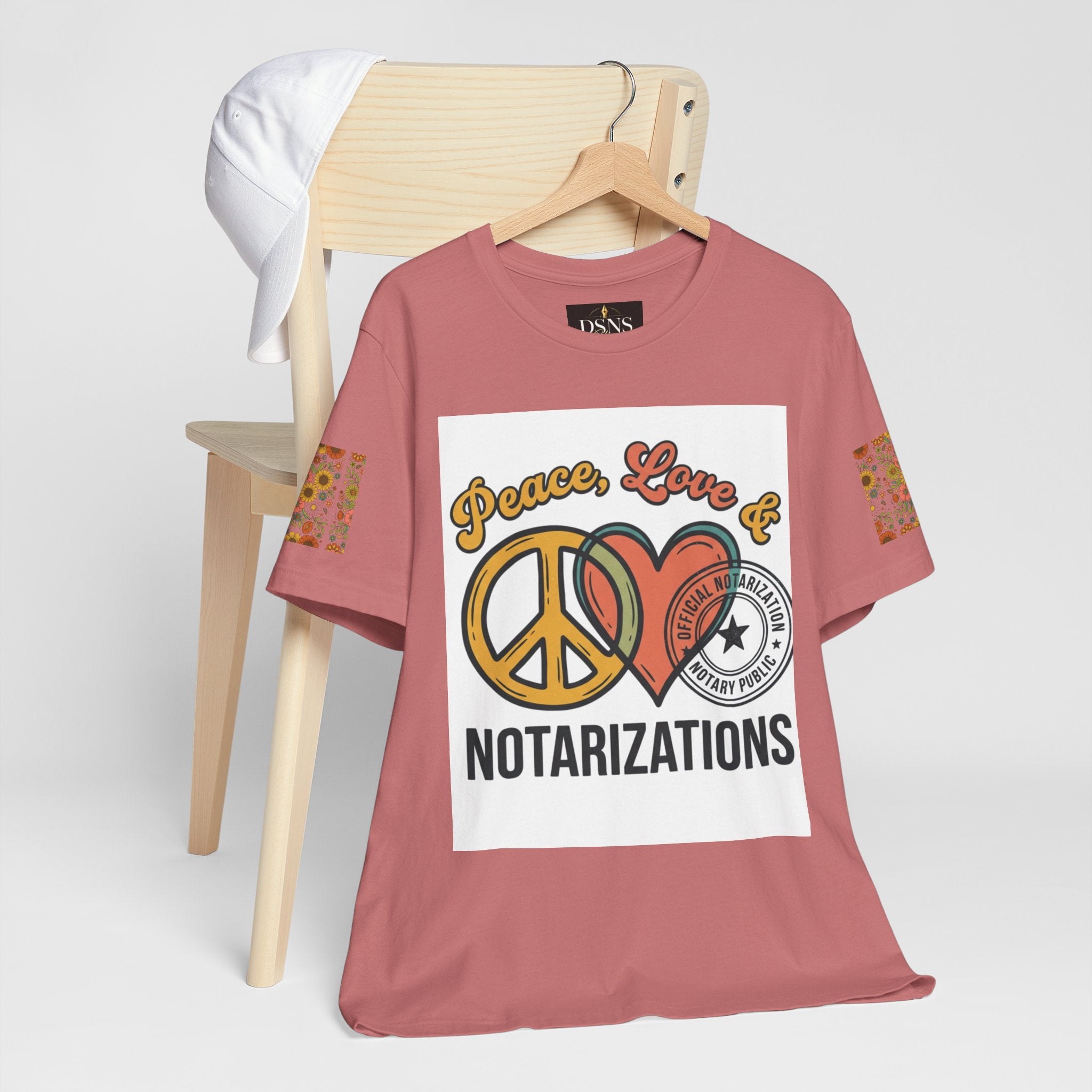 Peace, Love & Notarizations Unisex Jersey T-Shirt ☮️❤️🖋️