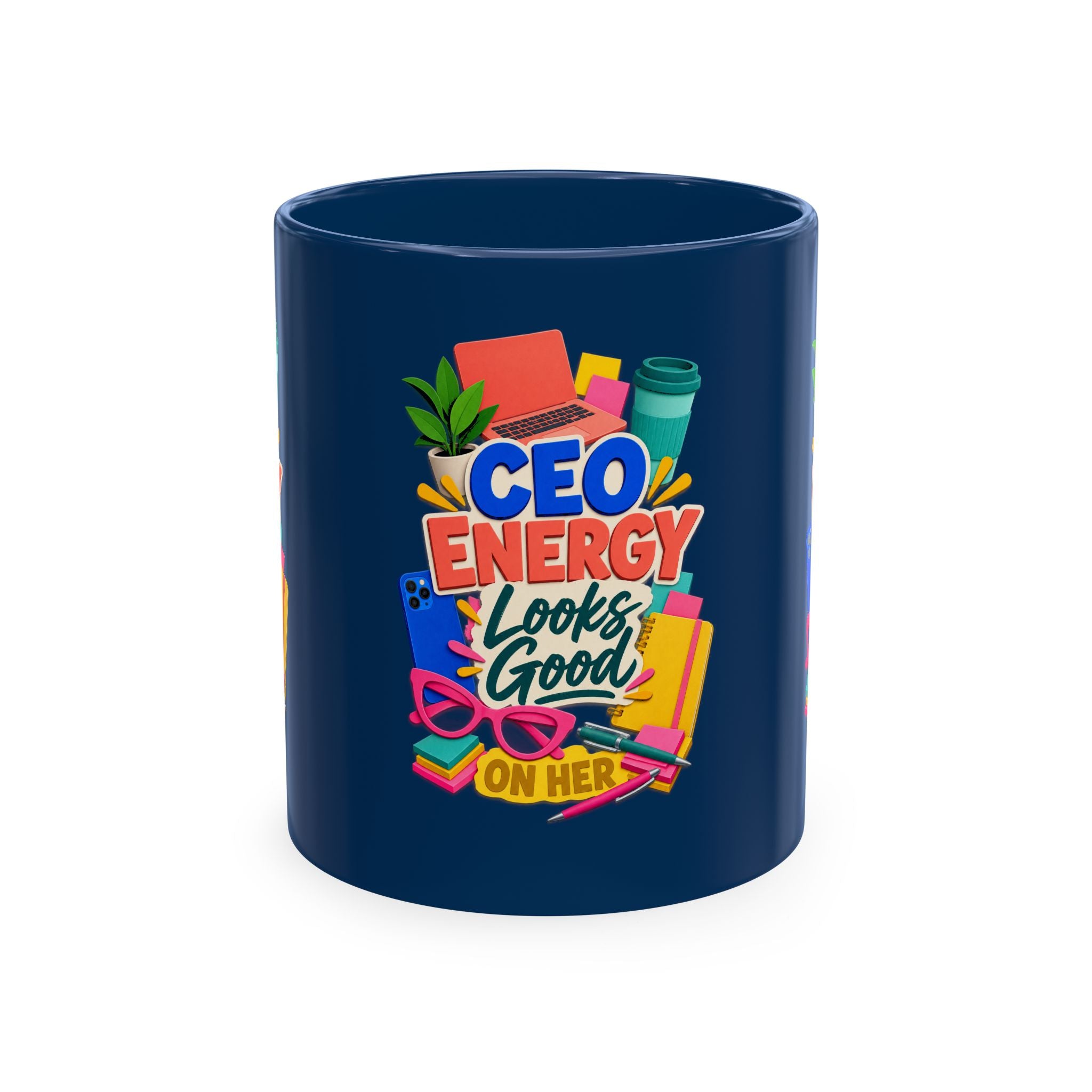 CEO Energy Looks Good on Her Mug | Women in Business Coffee Cup | Female Entrepreneur Gift | Boss Lady Office Mug