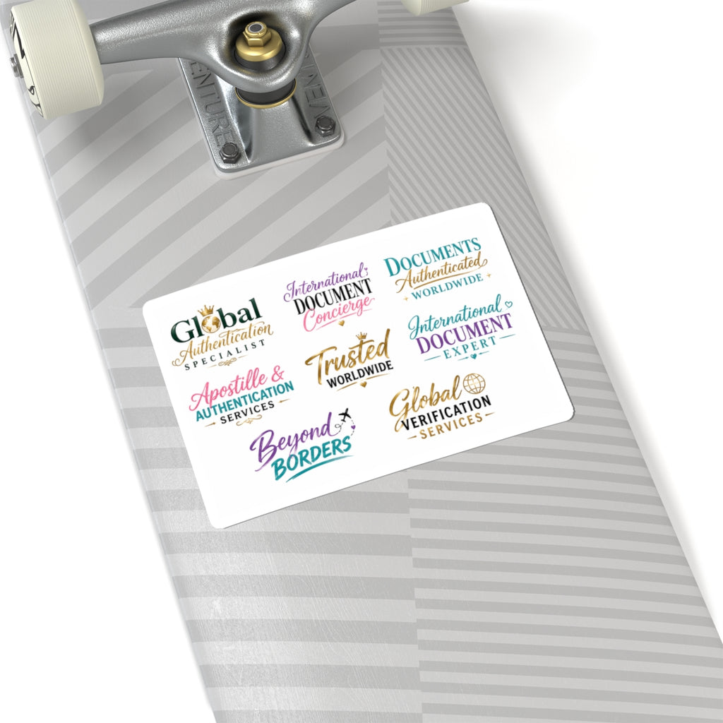 🌍 Professional Collection | International Document & Apostille Typography Stickers